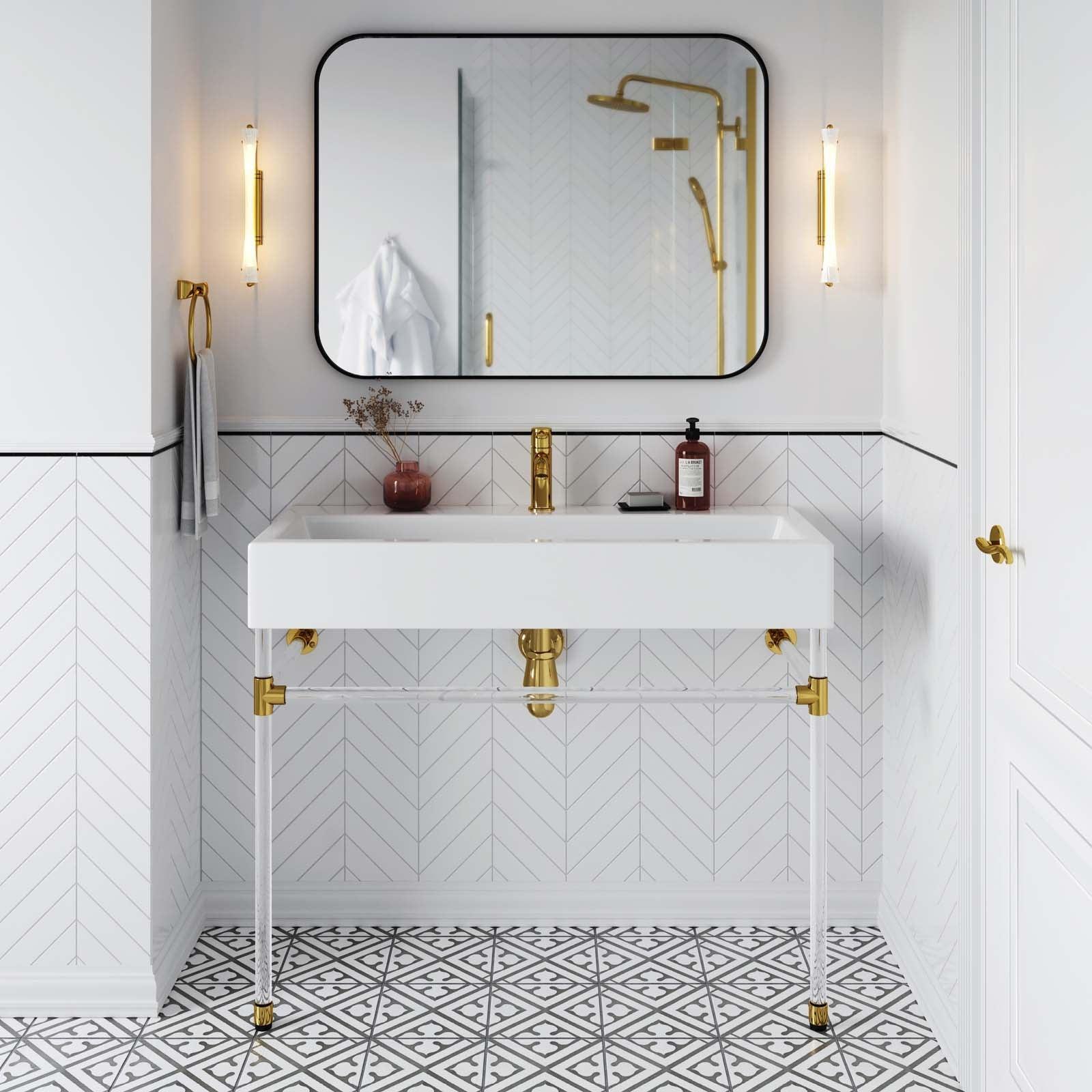Modway Redeem 40" Acrylic Wall-Mount Bathroom Vanity FredCo