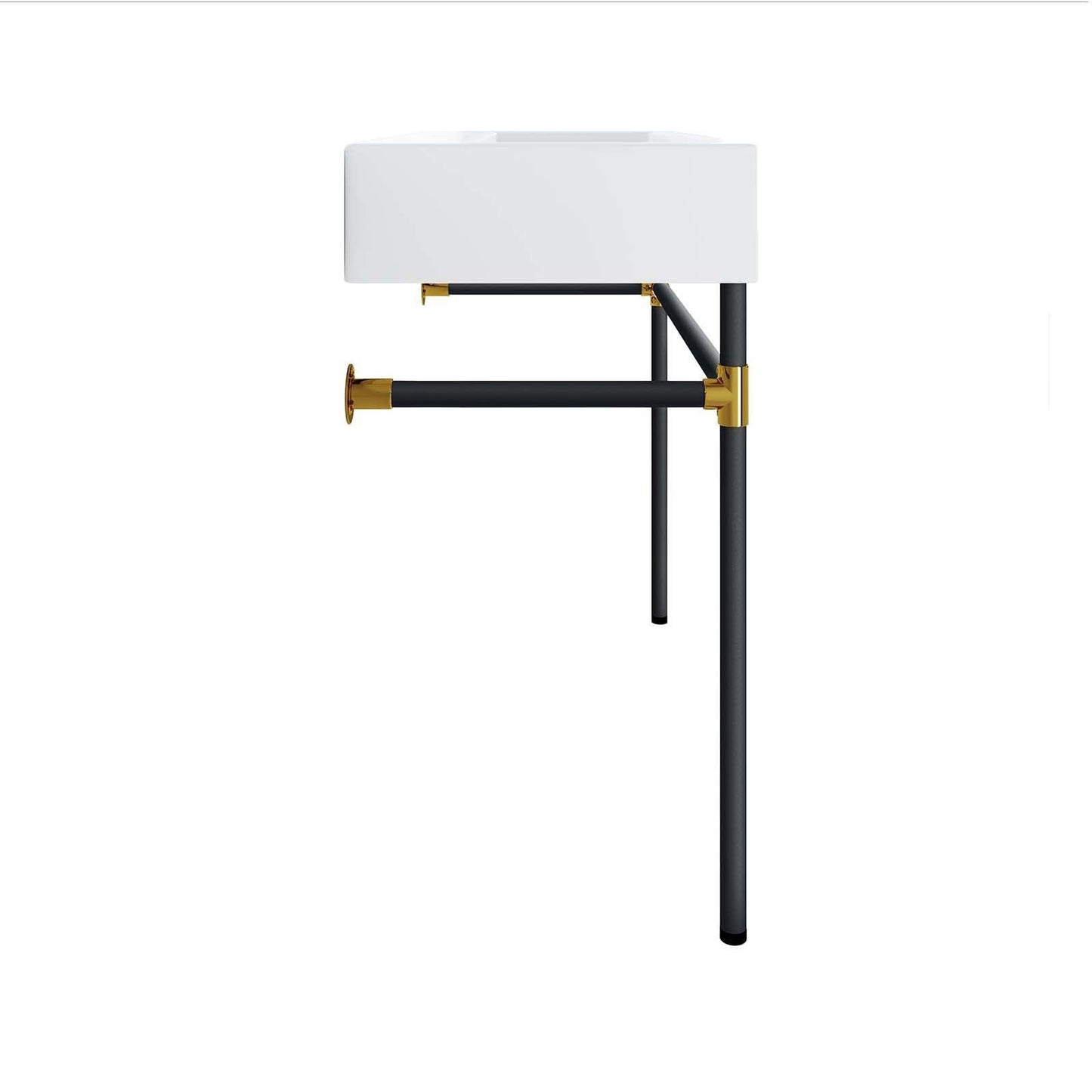 Modway Redeem 40" Black Stainless Steel Wall-Mount Bathroom Vanity FredCo