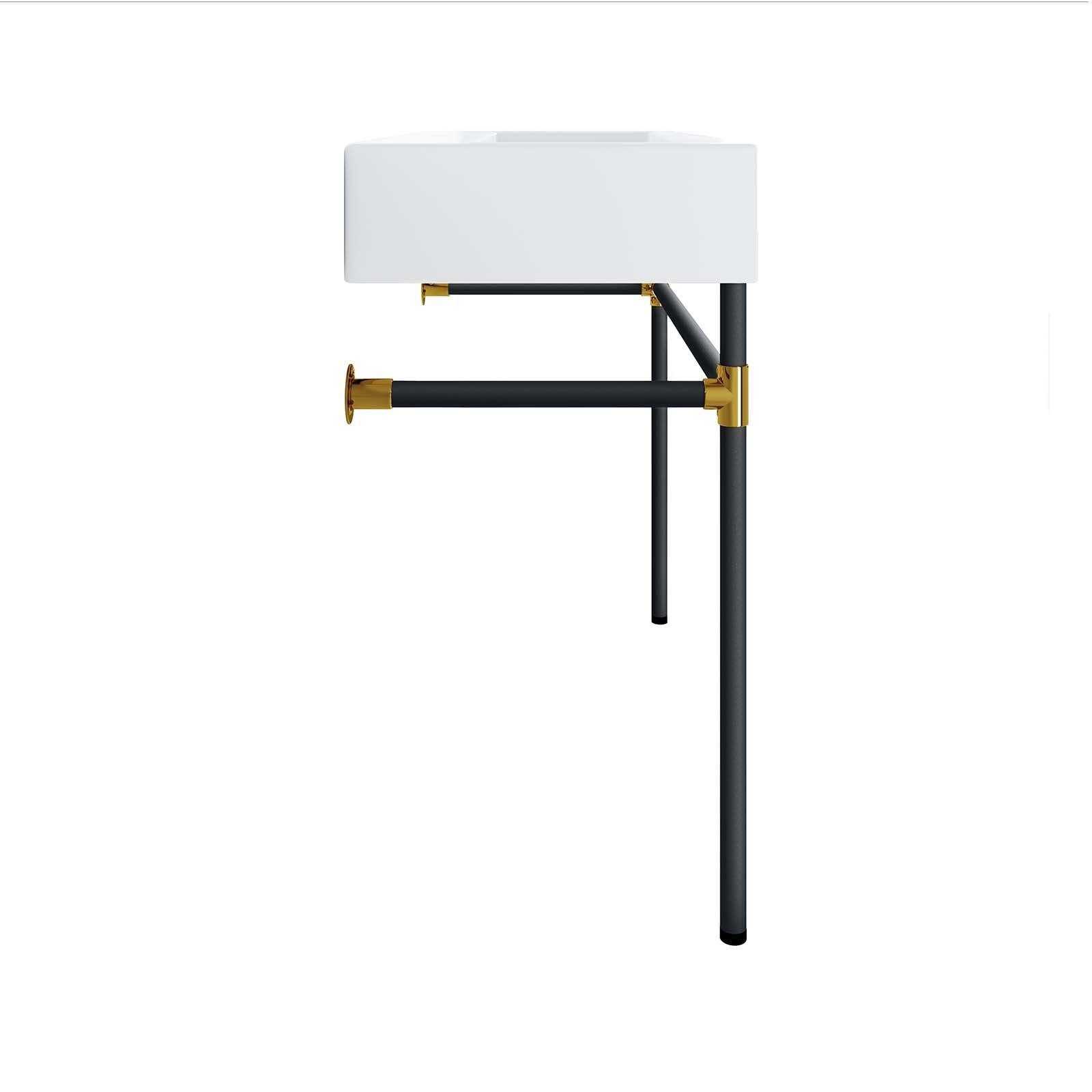 Modway Redeem 40" Black Stainless Steel Wall-Mount Bathroom Vanity FredCo