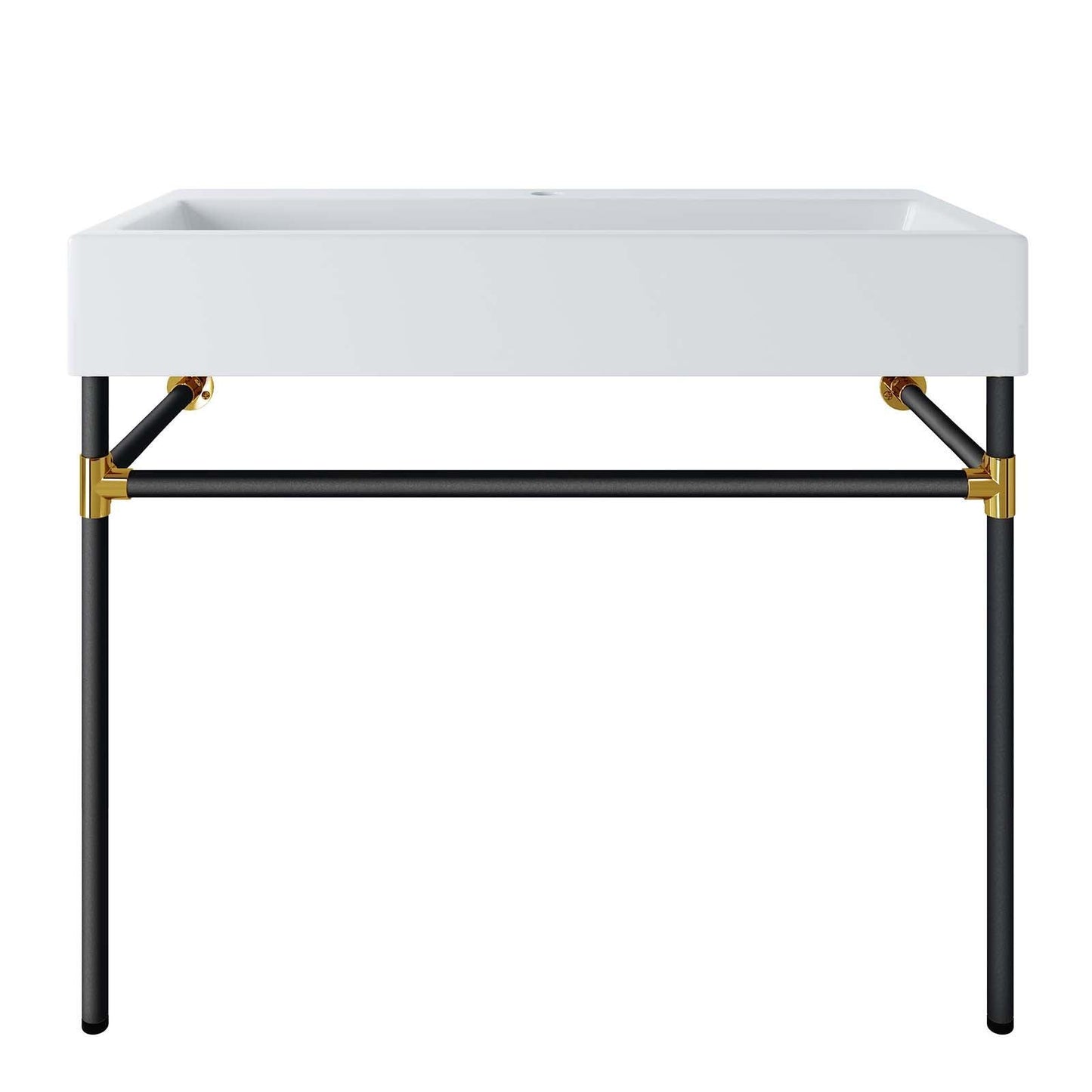 Modway Redeem 40" Black Stainless Steel Wall-Mount Bathroom Vanity FredCo