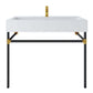 Modway Redeem 40" Black Stainless Steel Wall-Mount Bathroom Vanity FredCo