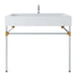 Modway Redeem 40" Silver Stainless Steel Wall-Mount Bathroom Vanity FredCo