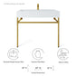 Modway Redeem 40" Wall-Mount Gold Stainless Steel Bathroom Vanity FredCo