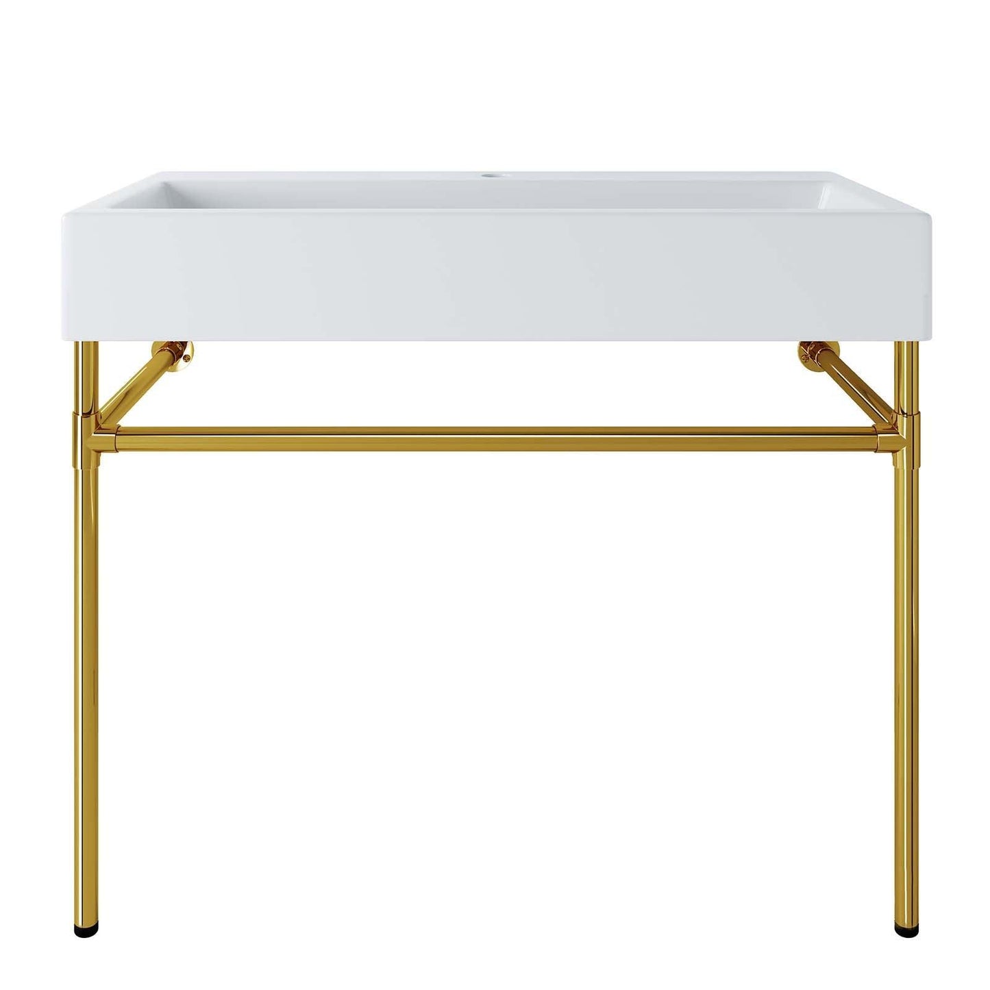 Modway Redeem 40" Wall-Mount Gold Stainless Steel Bathroom Vanity FredCo