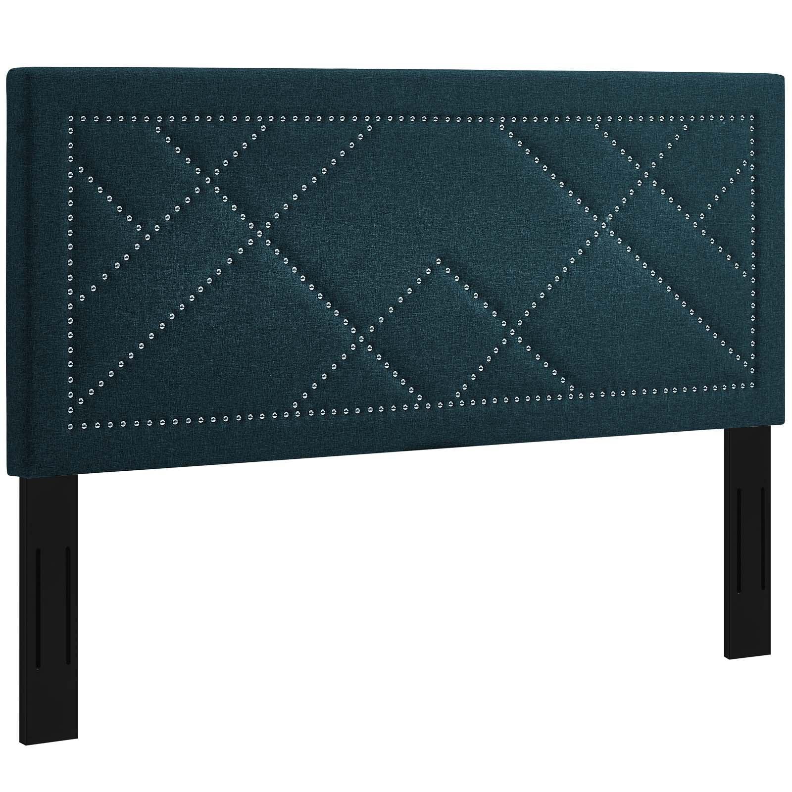 Modway Reese Nailhead Full / Queen Upholstered Linen Fabric Headboard FredCo