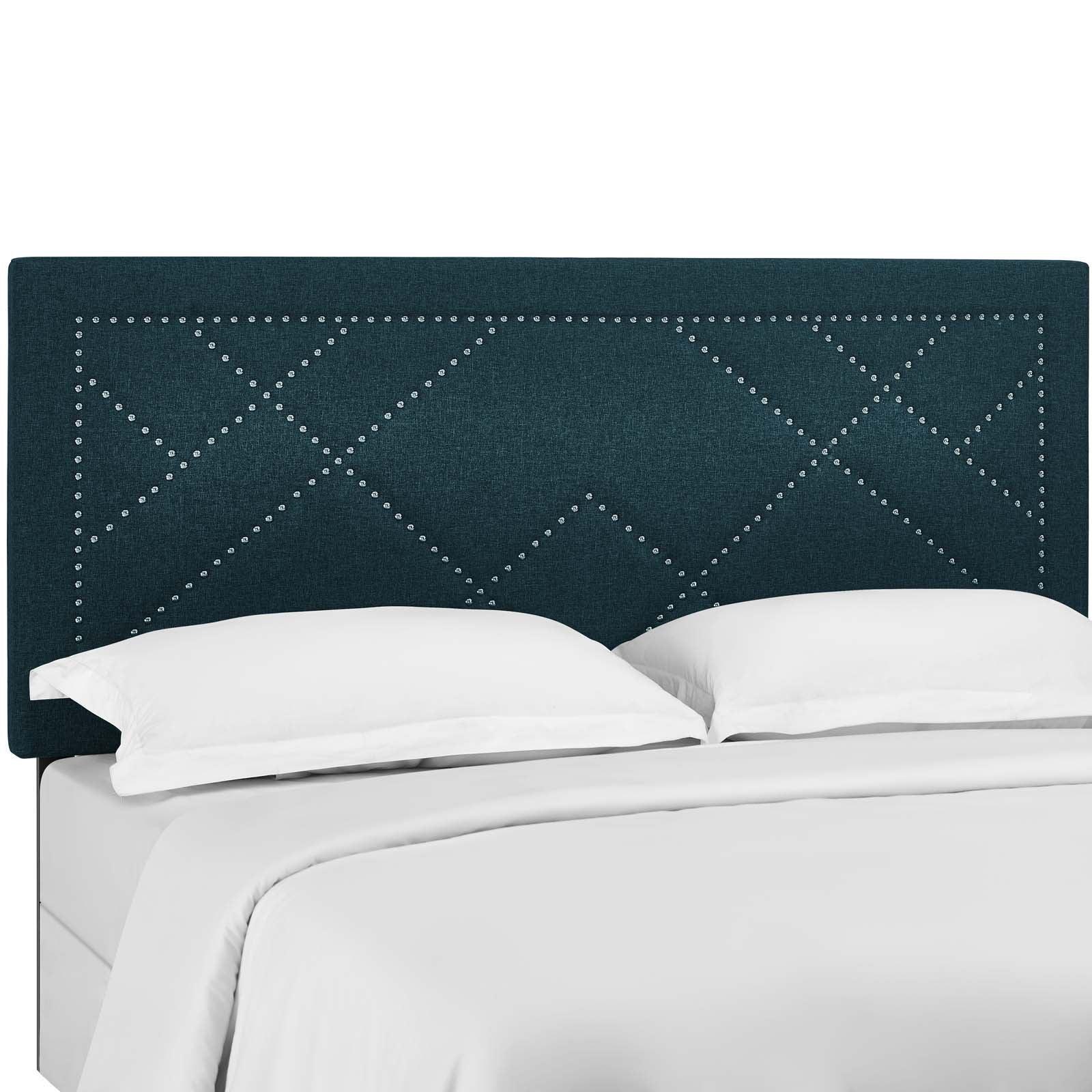Modway Reese Nailhead Full / Queen Upholstered Linen Fabric Headboard FredCo