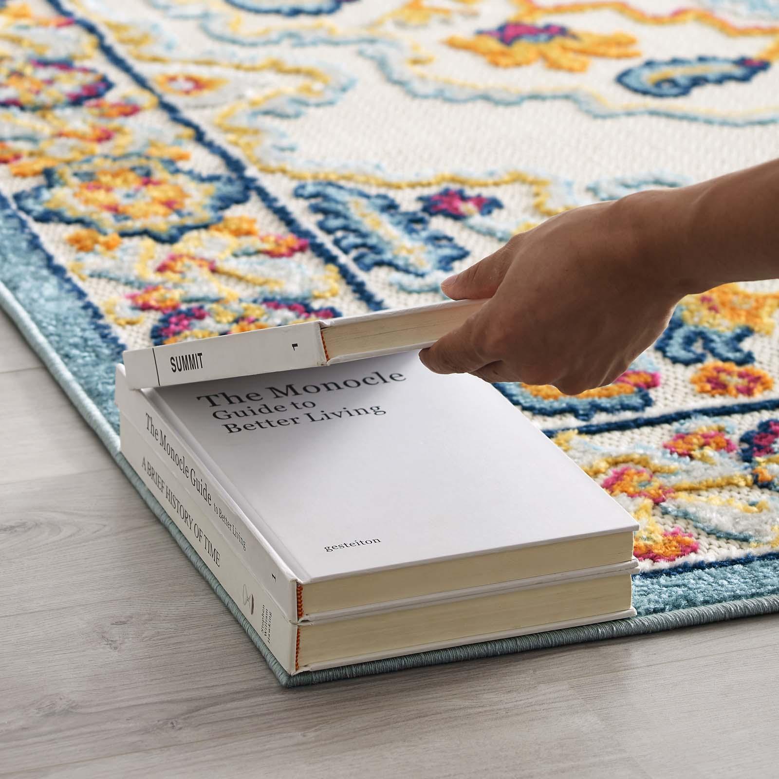Modway Reflect Ansel Distressed Floral Persian Medallion Indoor and Outdoor Area Rug FredCo