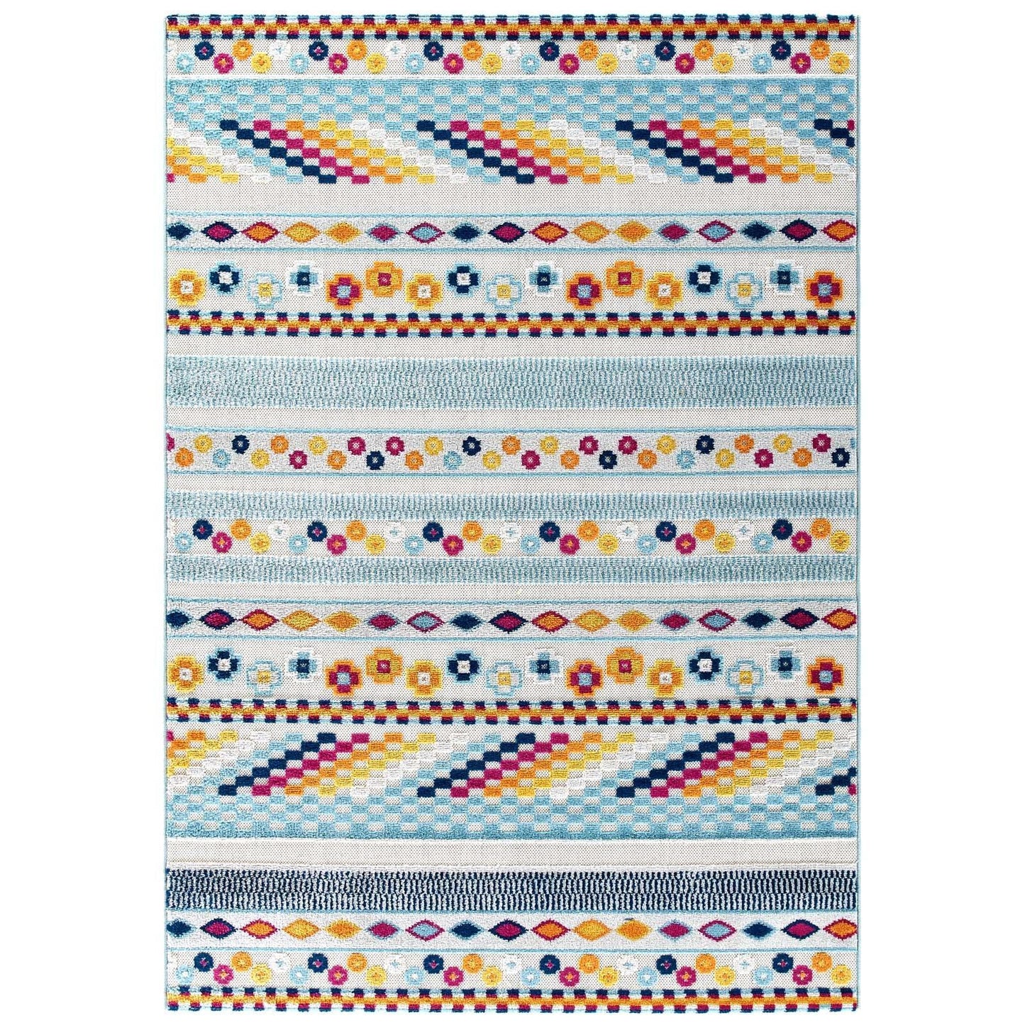 Modway Reflect Cadhla Vintage Abstract Geometric Lattice Indoor and Outdoor Area Rug FredCo