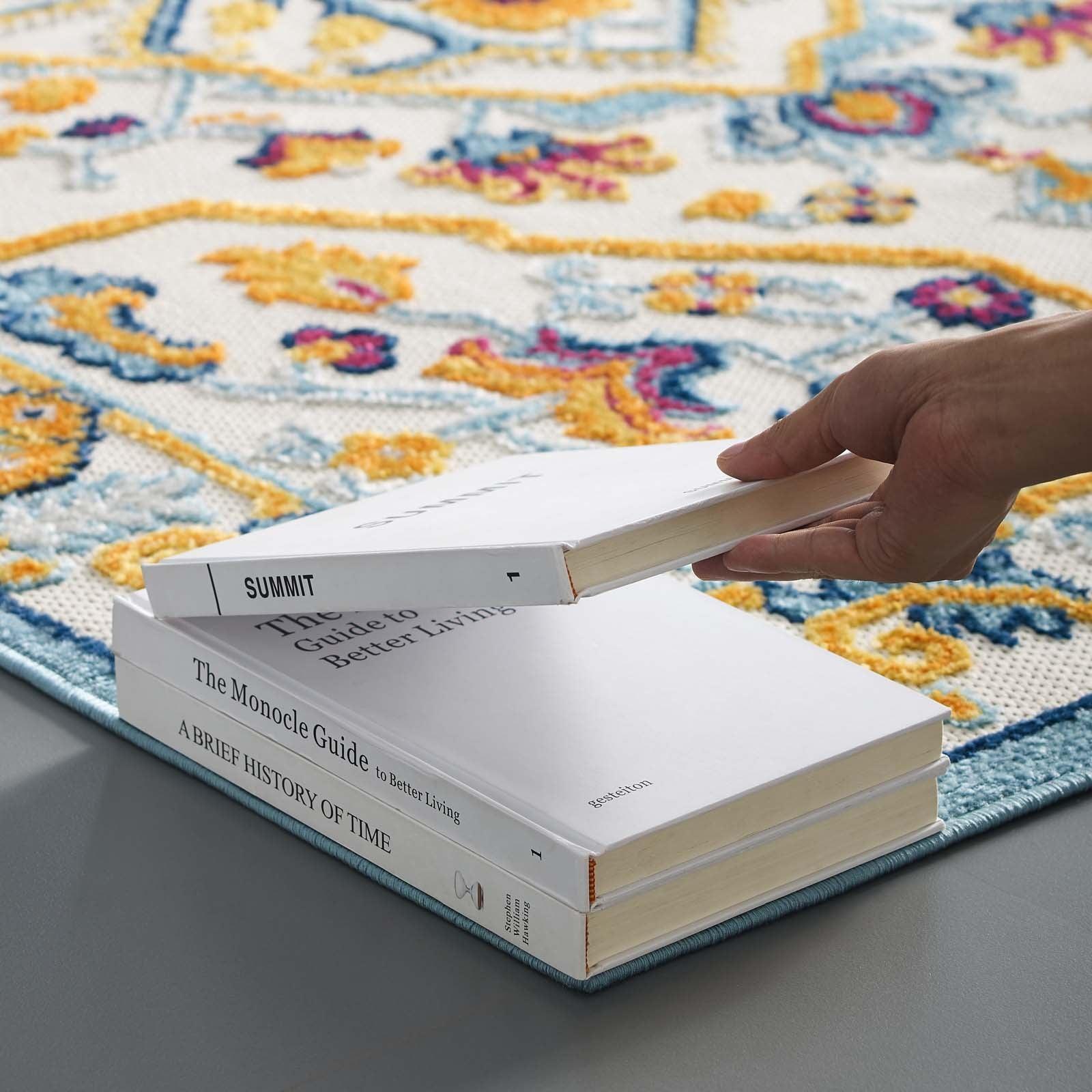 Modway Reflect Freesia Distressed Floral Persian Medallion Indoor and Outdoor Area Rug FredCo