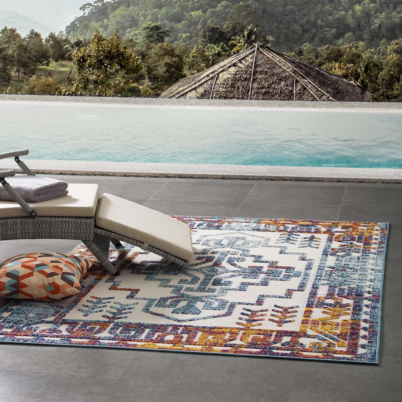 Modway Reflect Nyssa Distressed Geometric Southwestern Aztec Indoor/Outdoor Area Rug FredCo