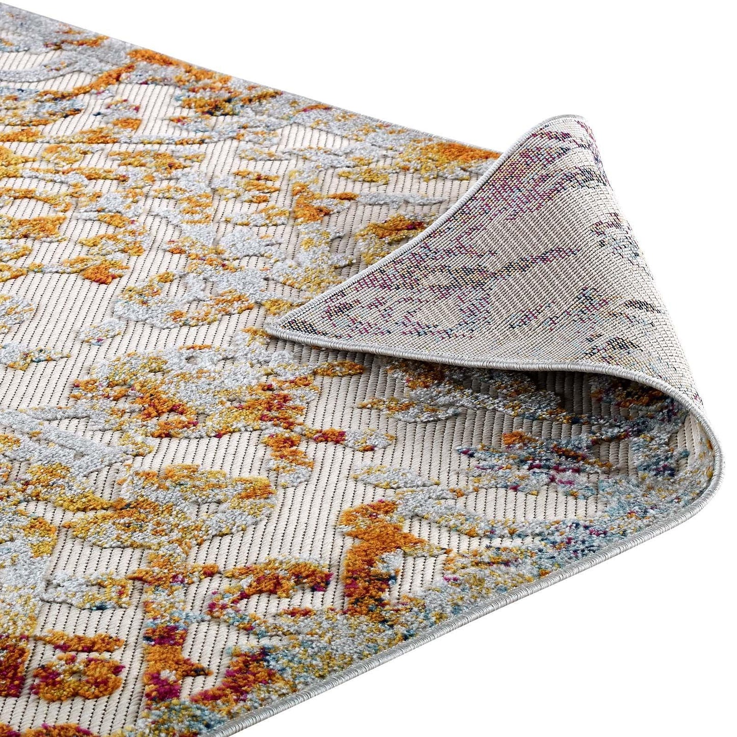 Modway Reflect Primrose Ornate Floral Lattice Indoor/Outdoor Area Rug FredCo