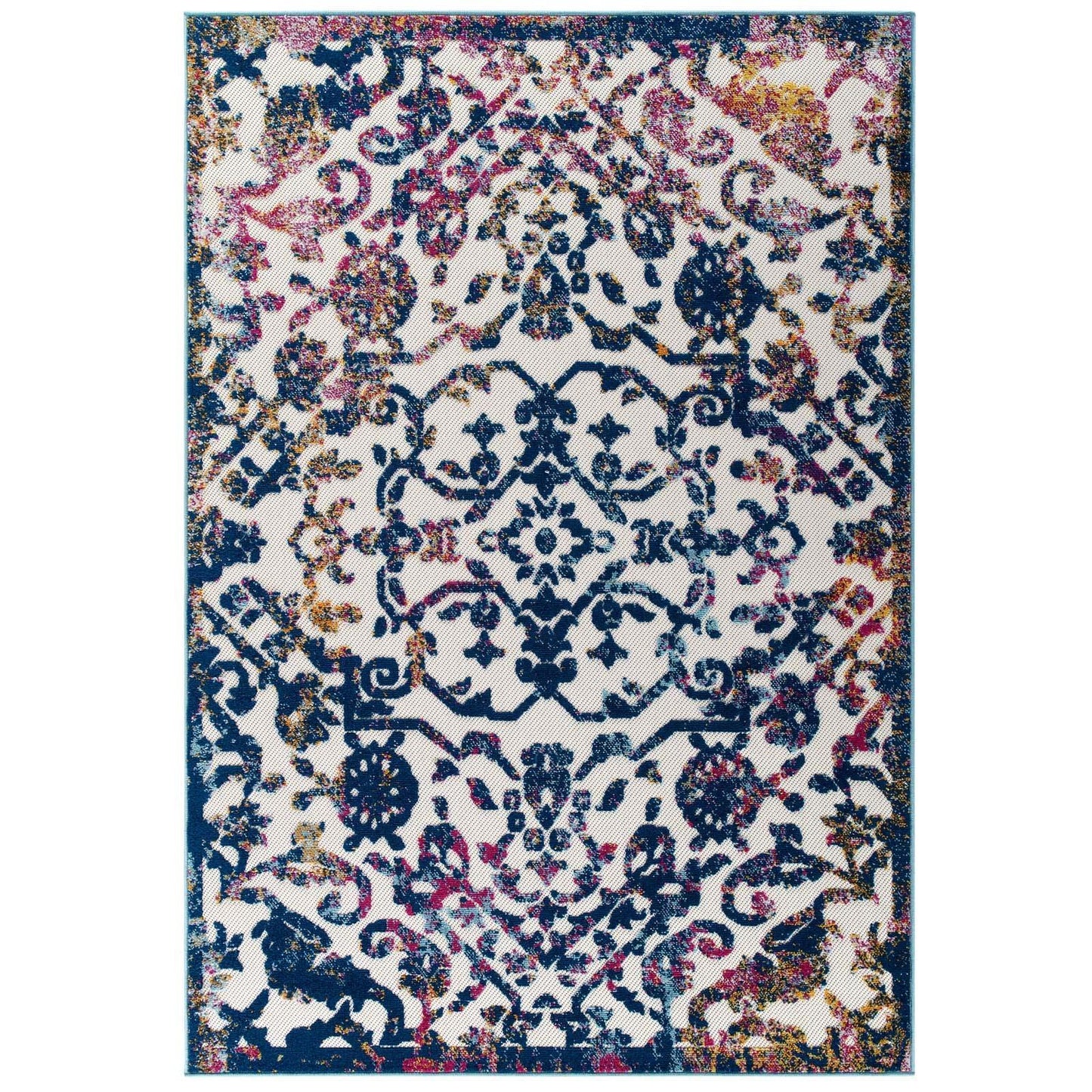 Modway Reflect Primrose Ornate Floral Lattice Indoor/Outdoor Area Rug FredCo