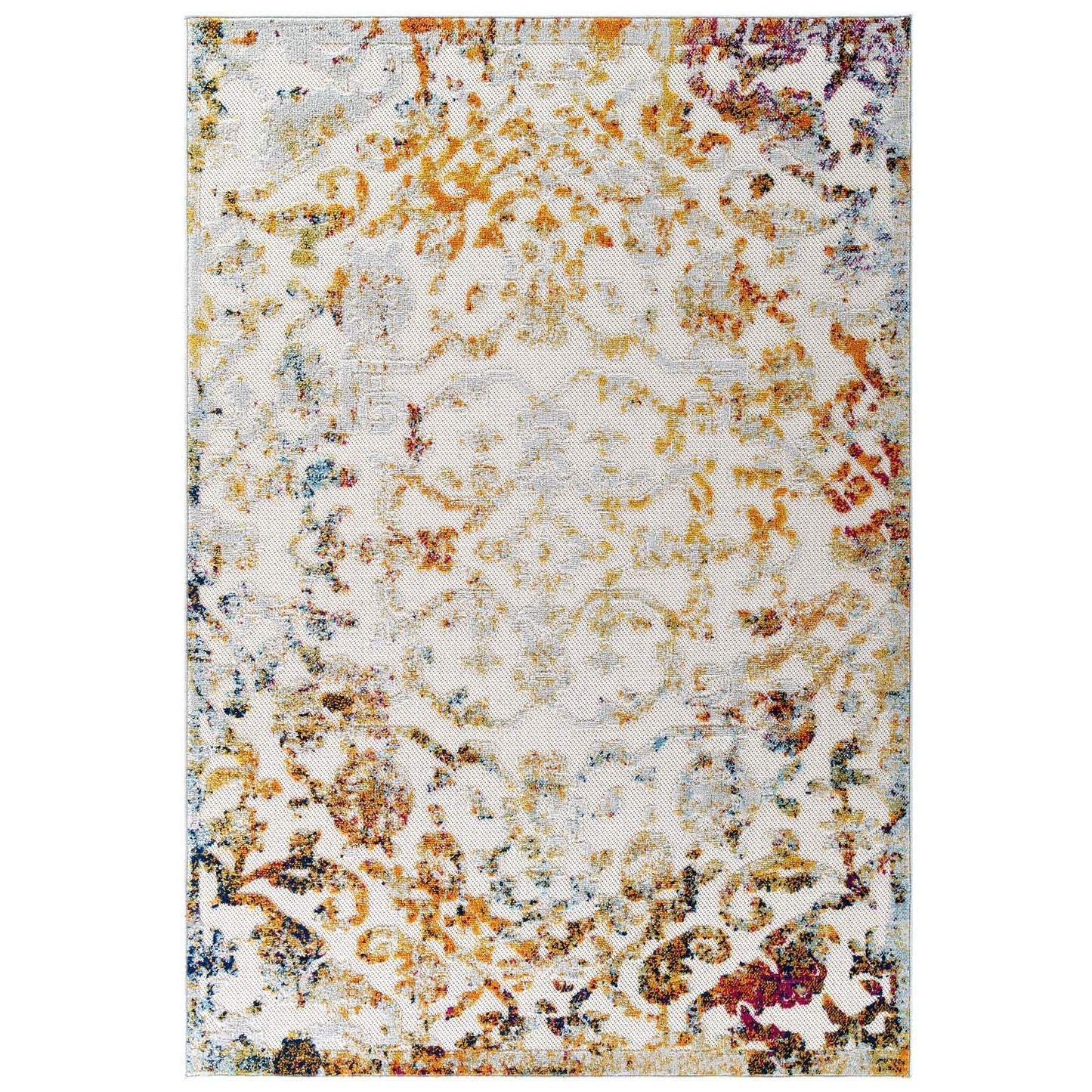 Modway Reflect Primrose Ornate Floral Lattice Indoor/Outdoor Area Rug FredCo