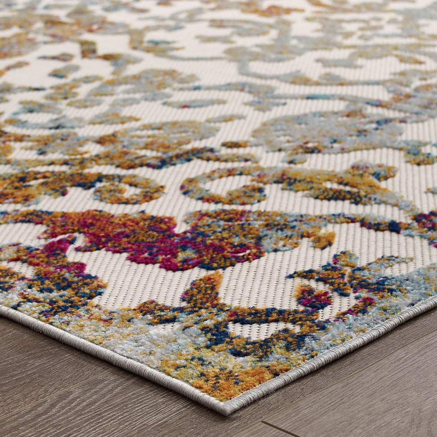Modway Reflect Primrose Ornate Floral Lattice Indoor/Outdoor Area Rug FredCo