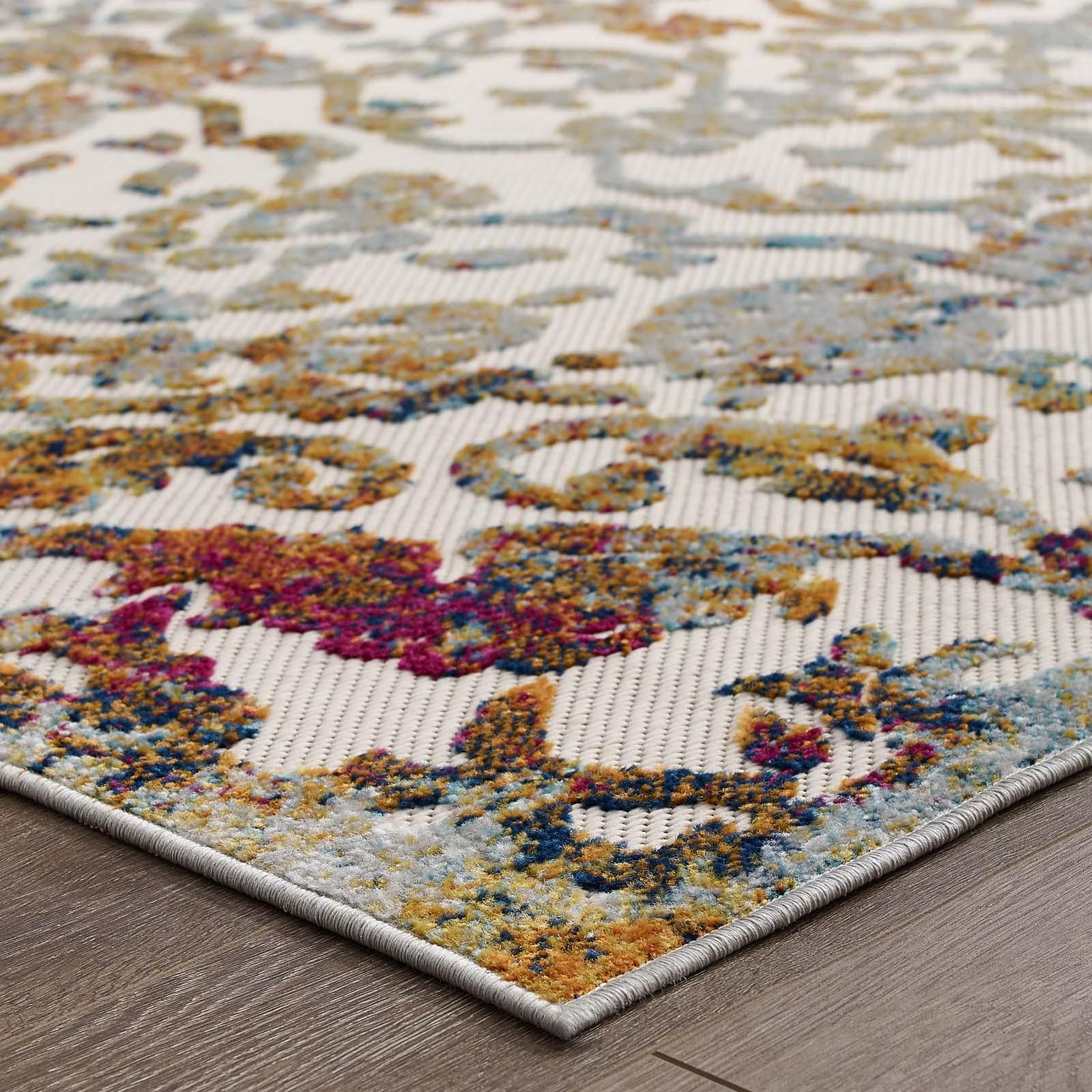 Modway Reflect Primrose Ornate Floral Lattice Indoor/Outdoor Area Rug FredCo
