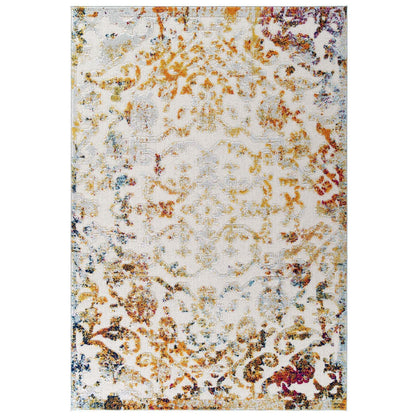 Modway Reflect Primrose Ornate Floral Lattice Indoor/Outdoor Area Rug FredCo