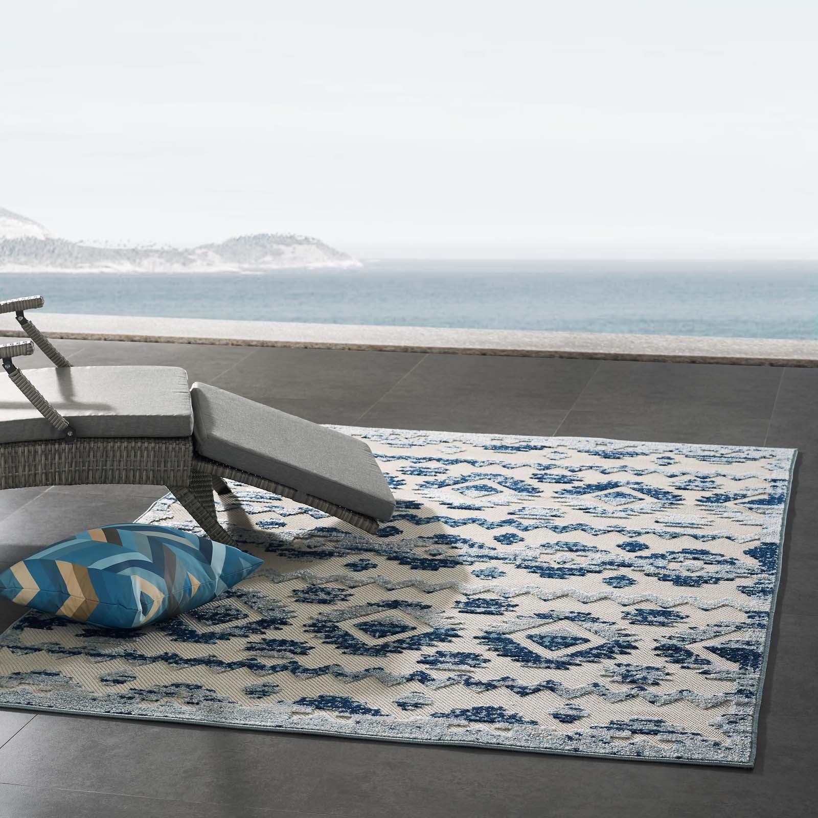 Modway Reflect Takara Abstract Diamond Moroccan Trellis Indoor and Outdoor Area Rug FredCo