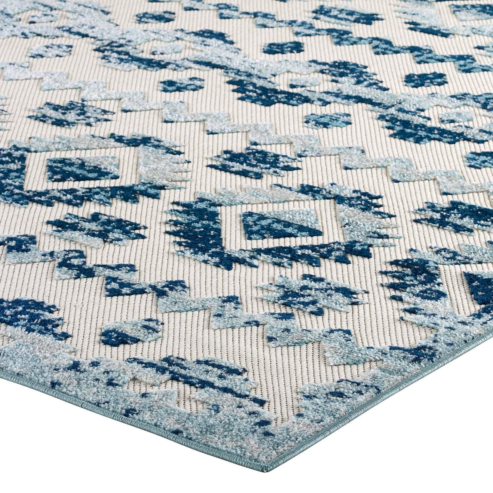 Modway Reflect Takara Abstract Diamond Moroccan Trellis Indoor and Outdoor Area Rug FredCo