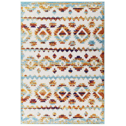 Modway Reflect Takara Abstract Diamond Moroccan Trellis Indoor and Outdoor Area Rug FredCo