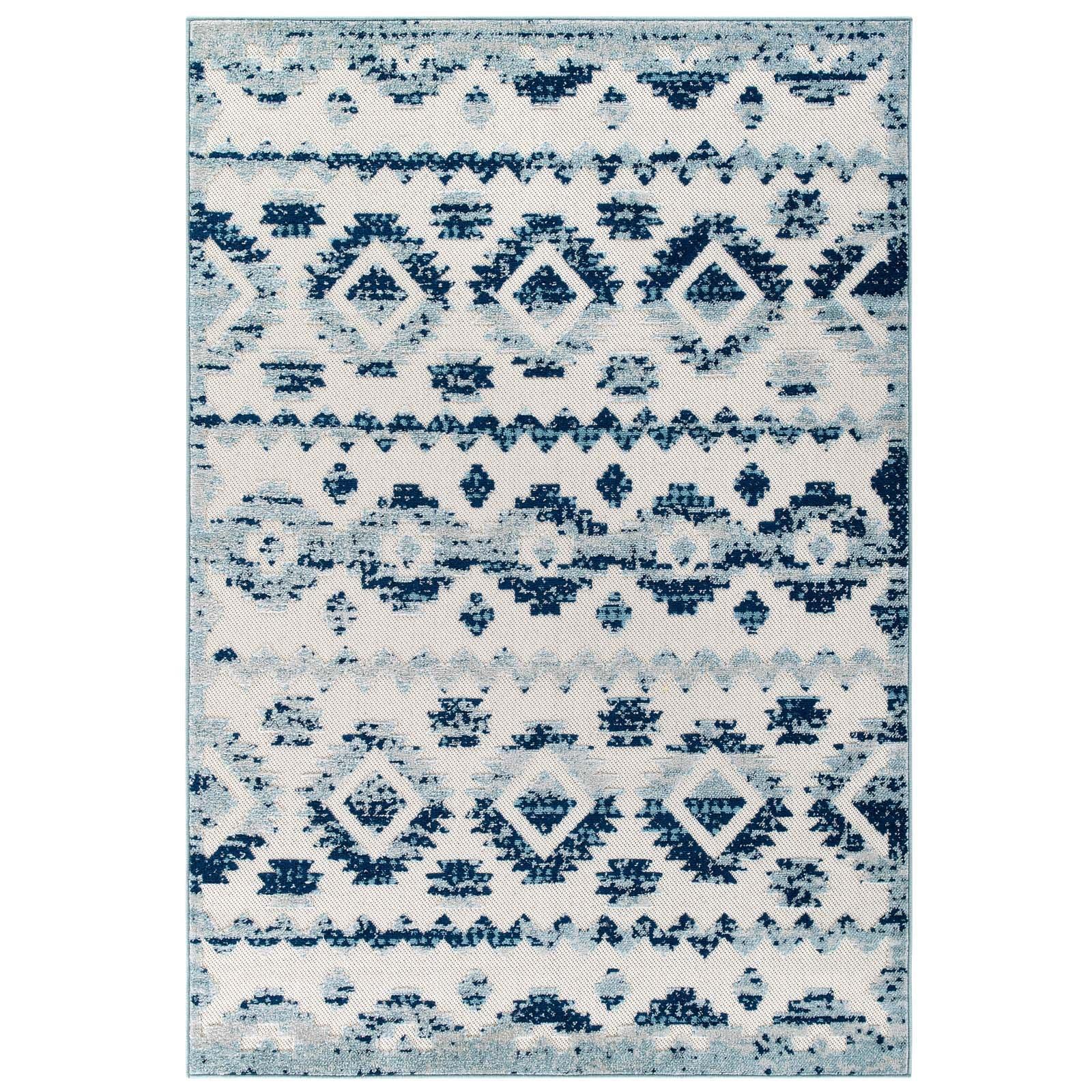 Modway Reflect Takara Abstract Diamond Moroccan Trellis Indoor and Outdoor Area Rug FredCo