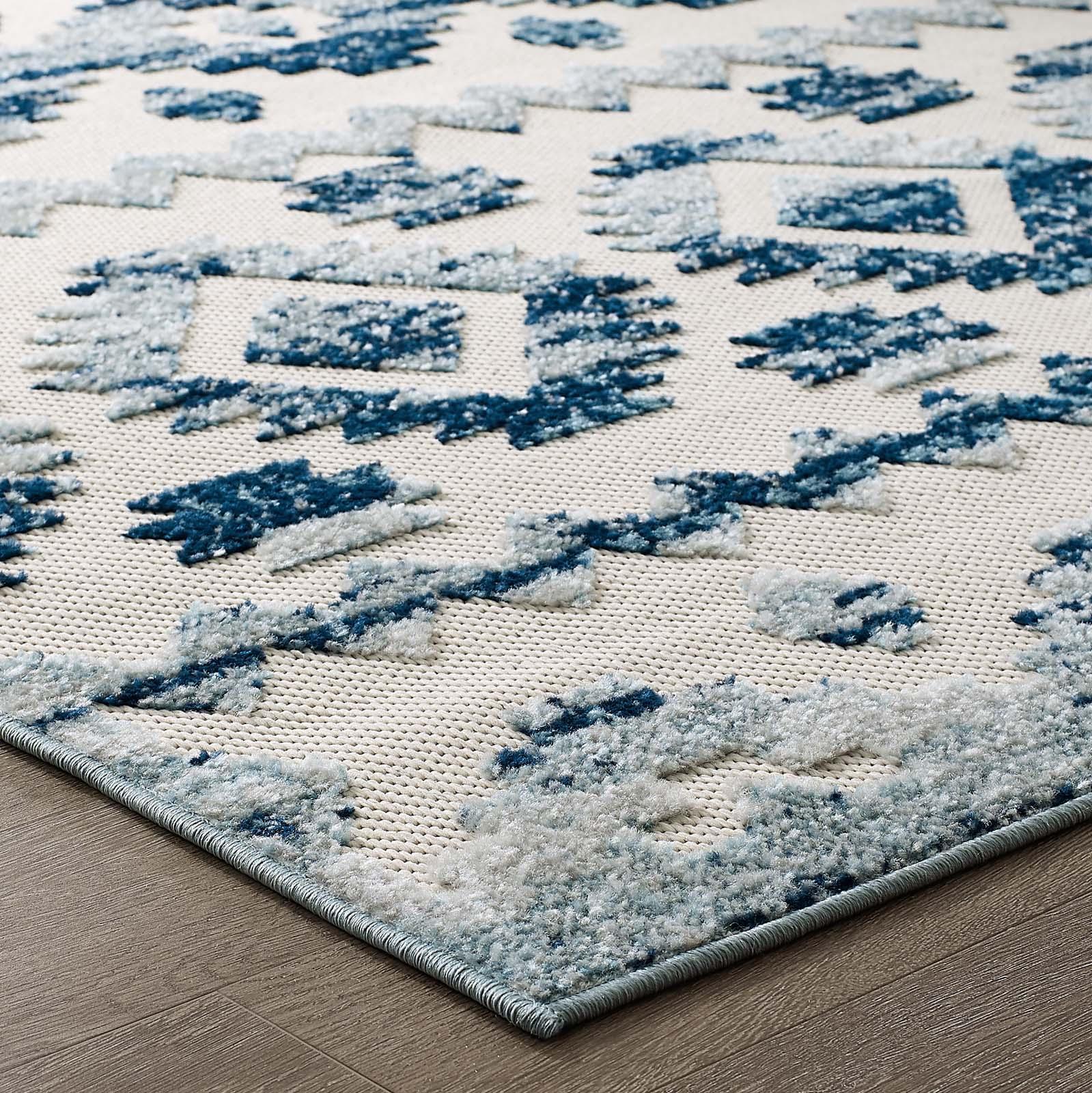 Modway Reflect Takara Abstract Diamond Moroccan Trellis Indoor and Outdoor Area Rug FredCo