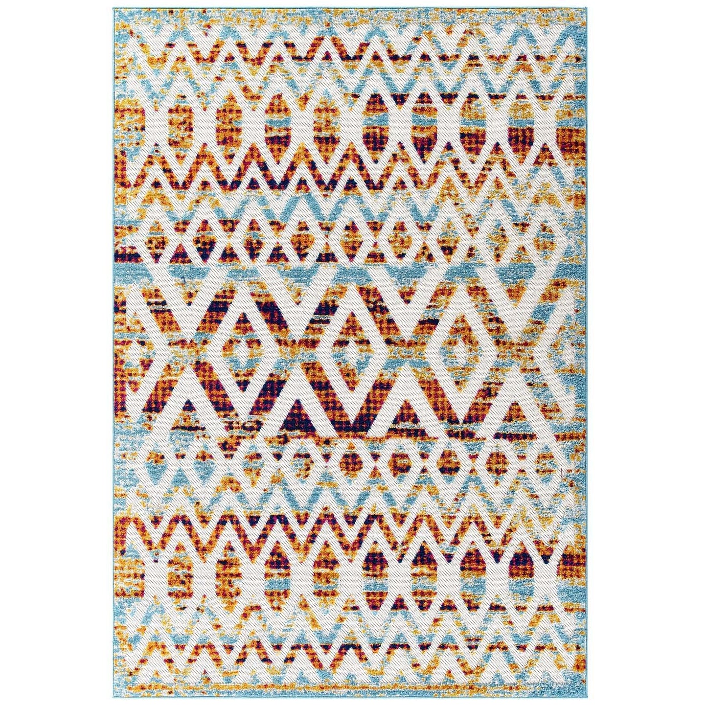 Modway Reflect Tamako Diamond and Chevron Moroccan Trellis Indoor / Outdoor Area Rug FredCo