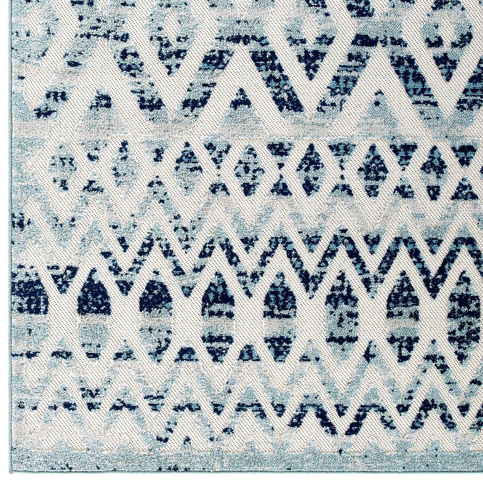 Modway Reflect Tamako Diamond and Chevron Moroccan Trellis Indoor / Outdoor Area Rug FredCo