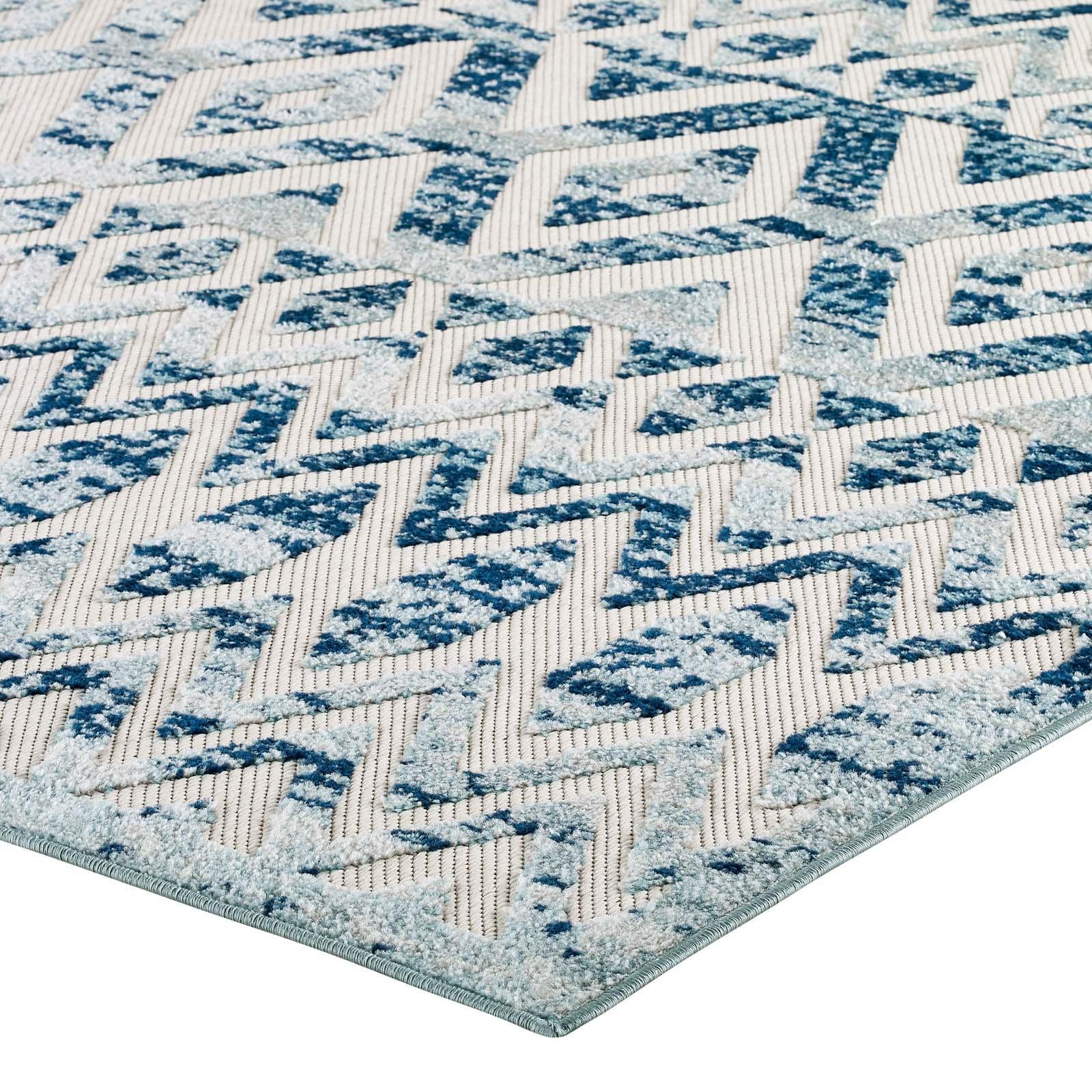 Modway Reflect Tamako Diamond and Chevron Moroccan Trellis Indoor / Outdoor Area Rug FredCo