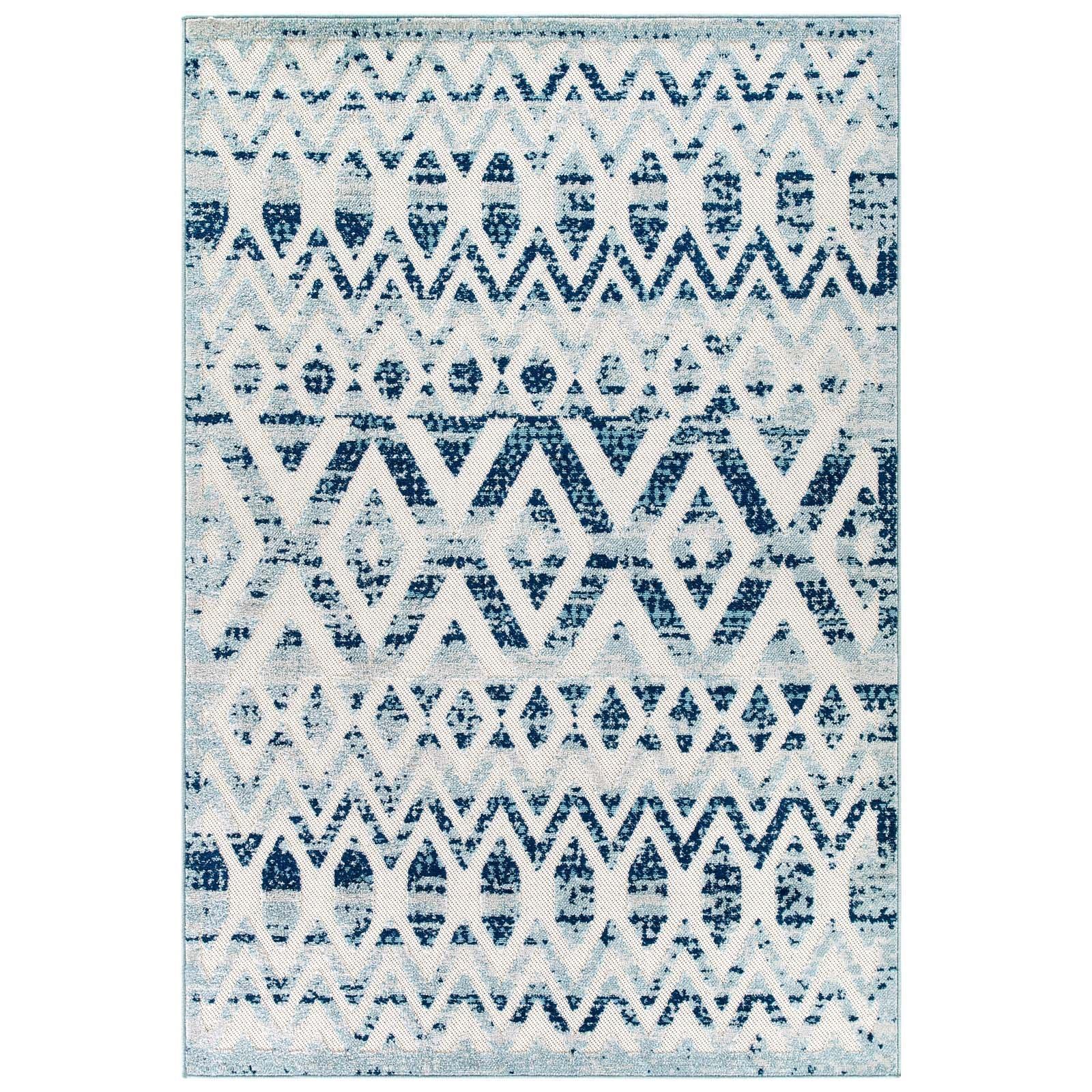Modway Reflect Tamako Diamond and Chevron Moroccan Trellis Indoor / Outdoor Area Rug FredCo
