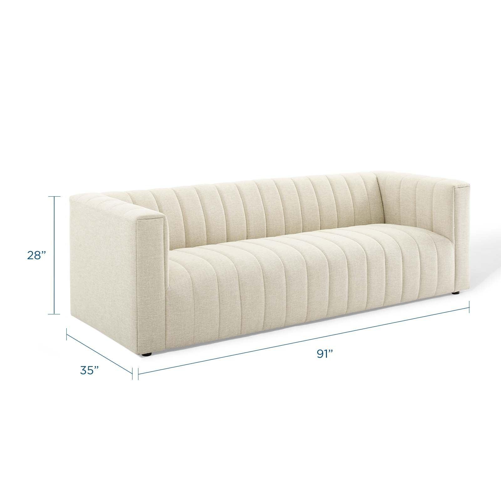 Modway Reflection Channel Tufted Upholstered Fabric Sofa FredCo