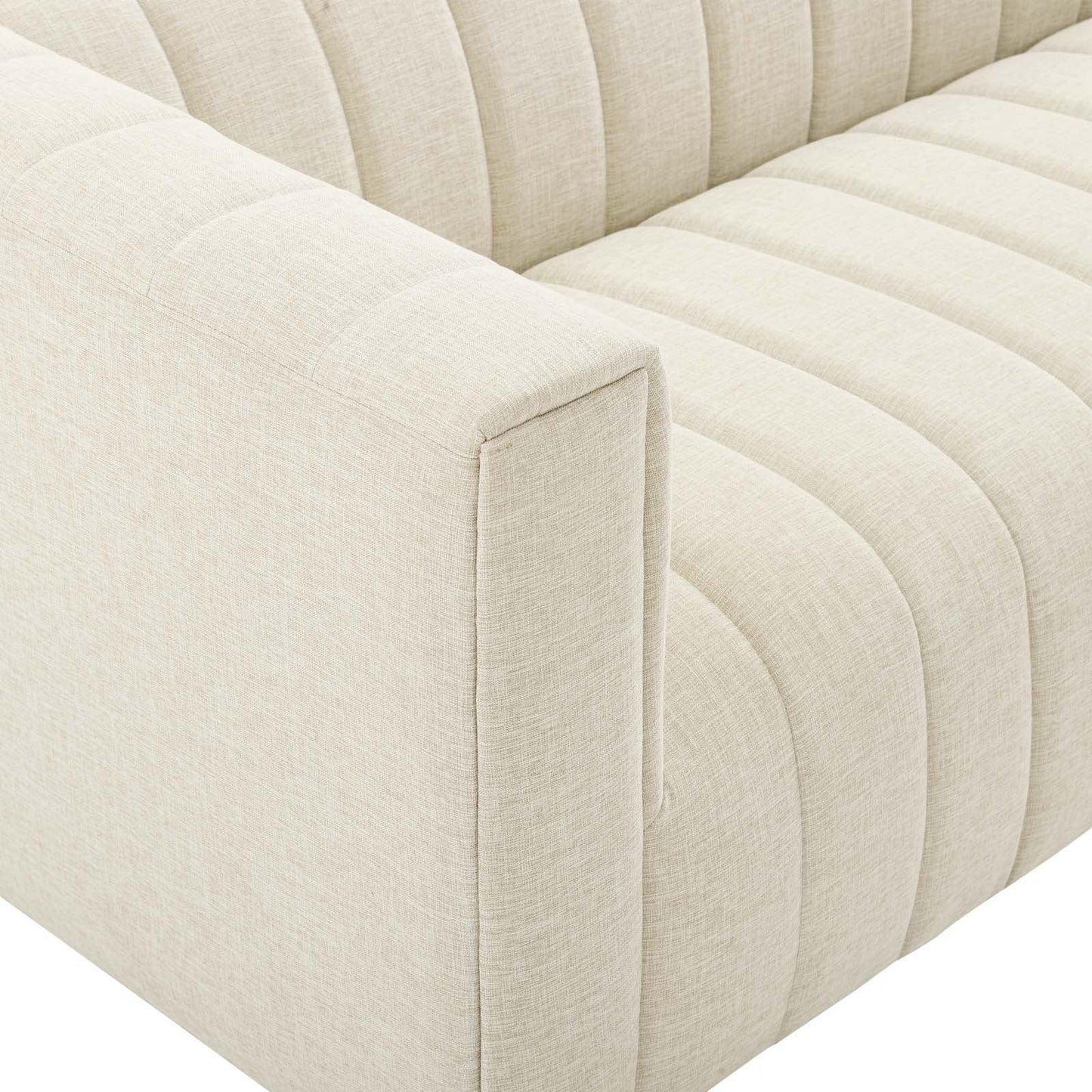 Modway Reflection Channel Tufted Upholstered Fabric Sofa FredCo