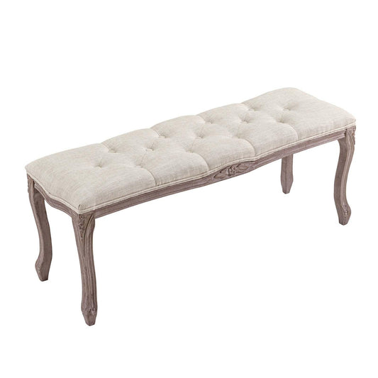 Modway Regal Vintage French Upholstered Fabric Bench FredCo