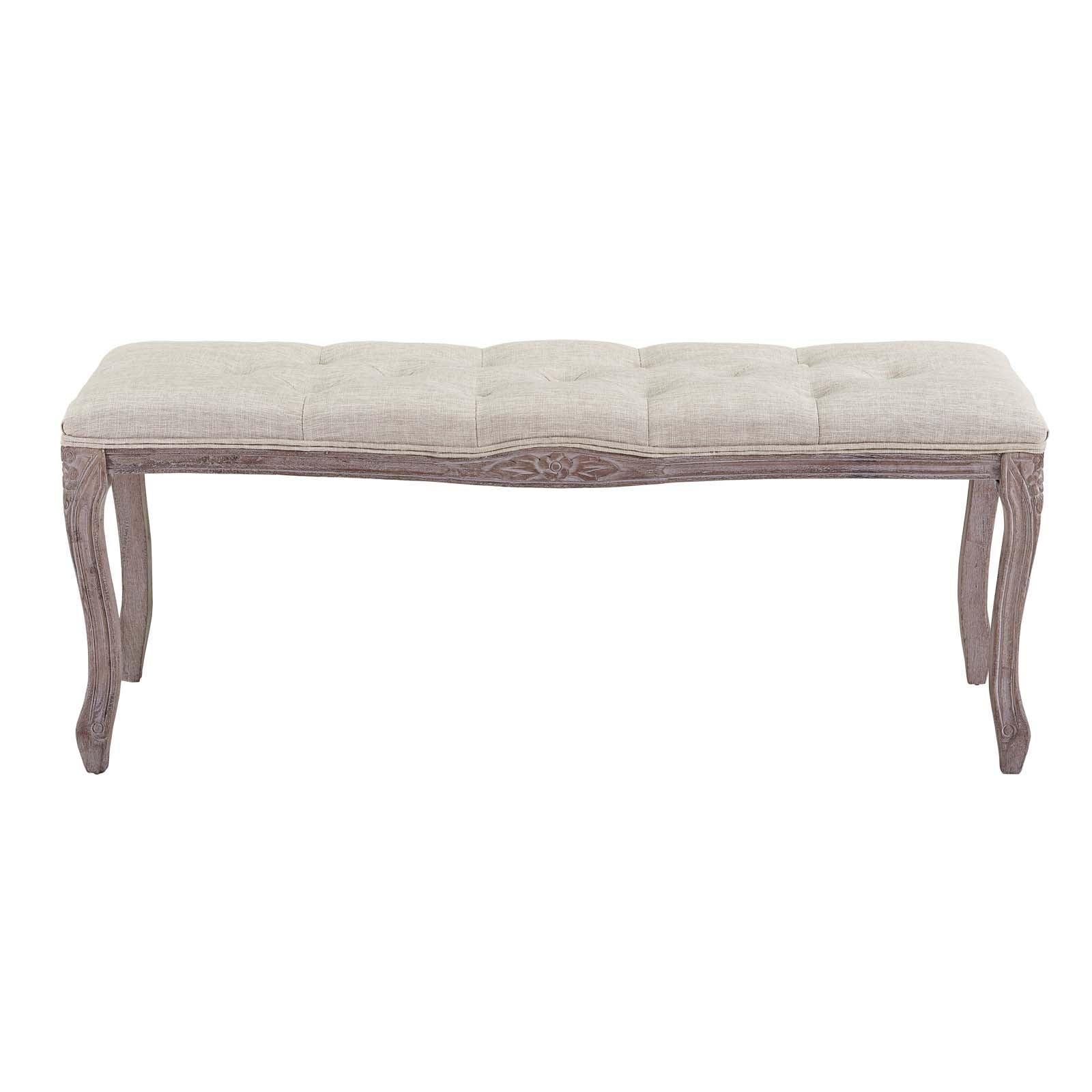 Modway Regal Vintage French Upholstered Fabric Bench FredCo