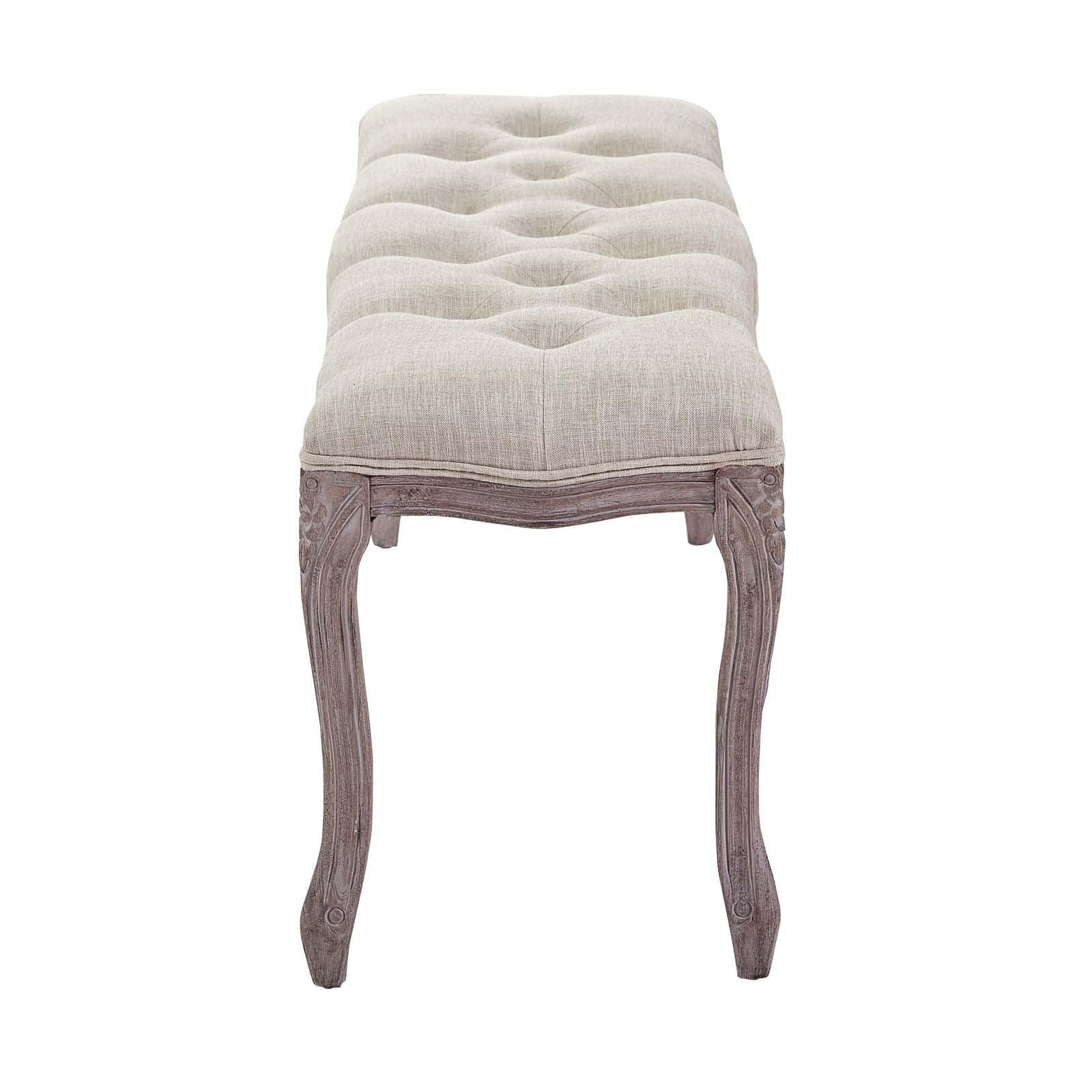 Modway Regal Vintage French Upholstered Fabric Bench FredCo