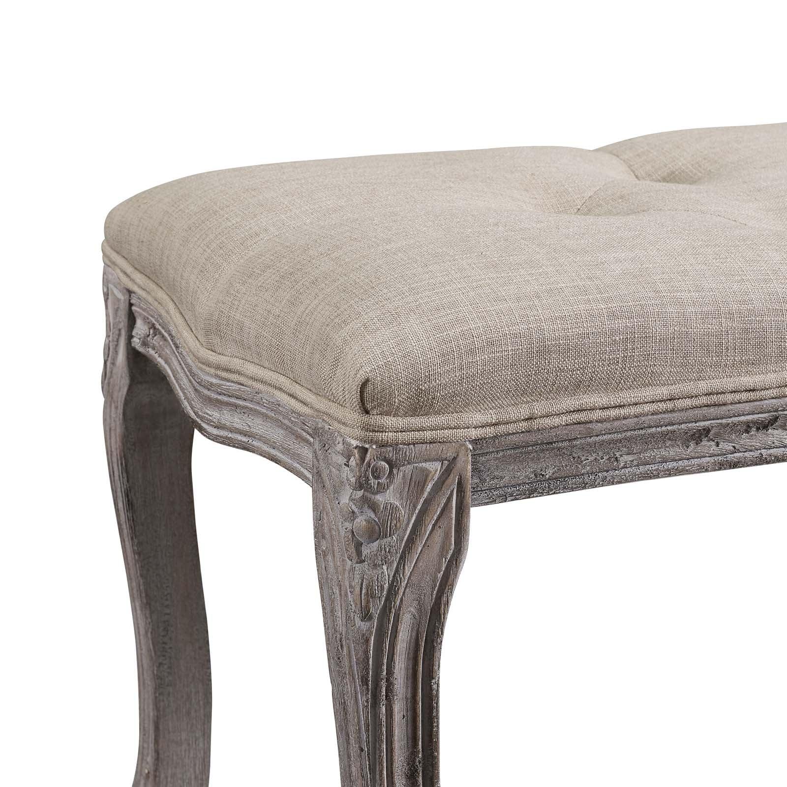 Modway Regal Vintage French Upholstered Fabric Bench FredCo
