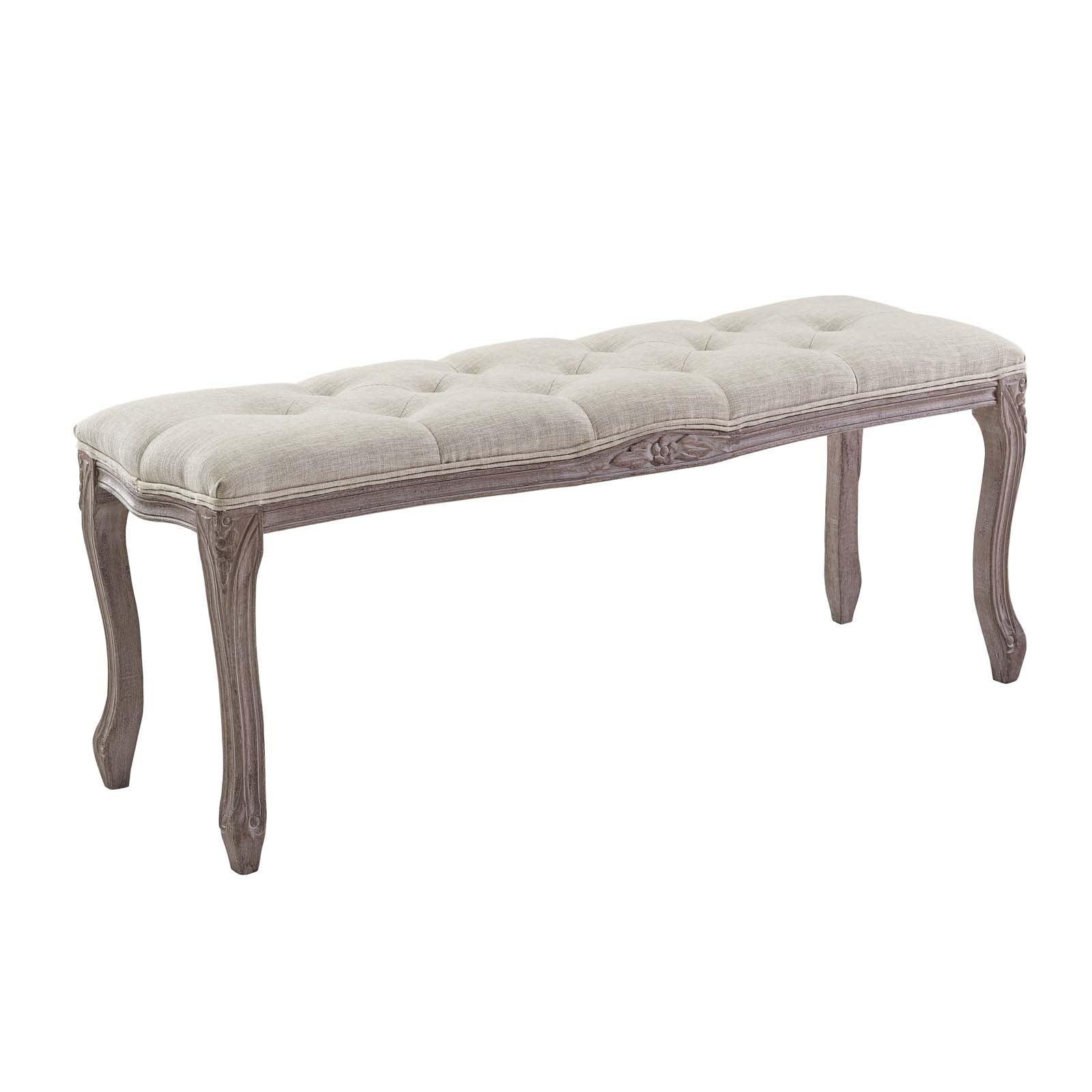 Modway Regal Vintage French Upholstered Fabric Bench FredCo