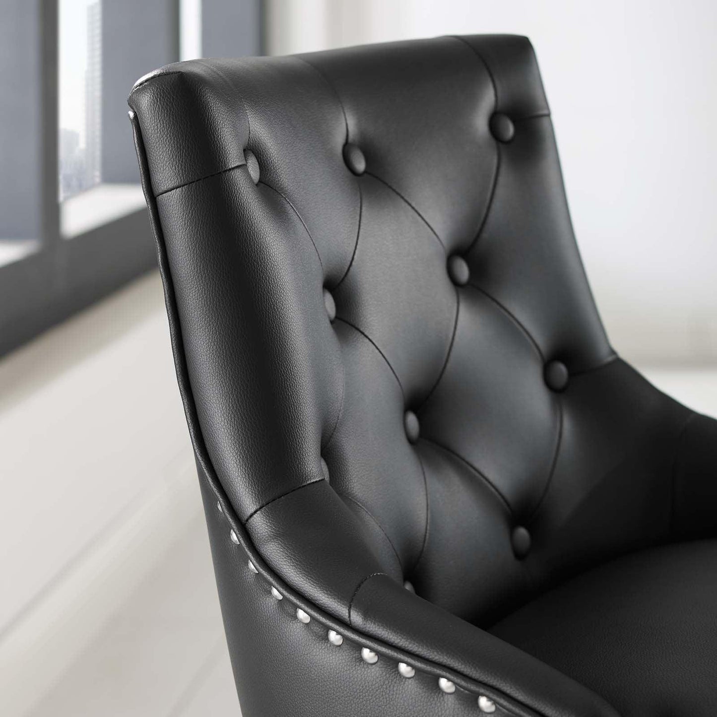 Modway Regent Tufted Button Swivel Faux Leather Office Chair FredCo