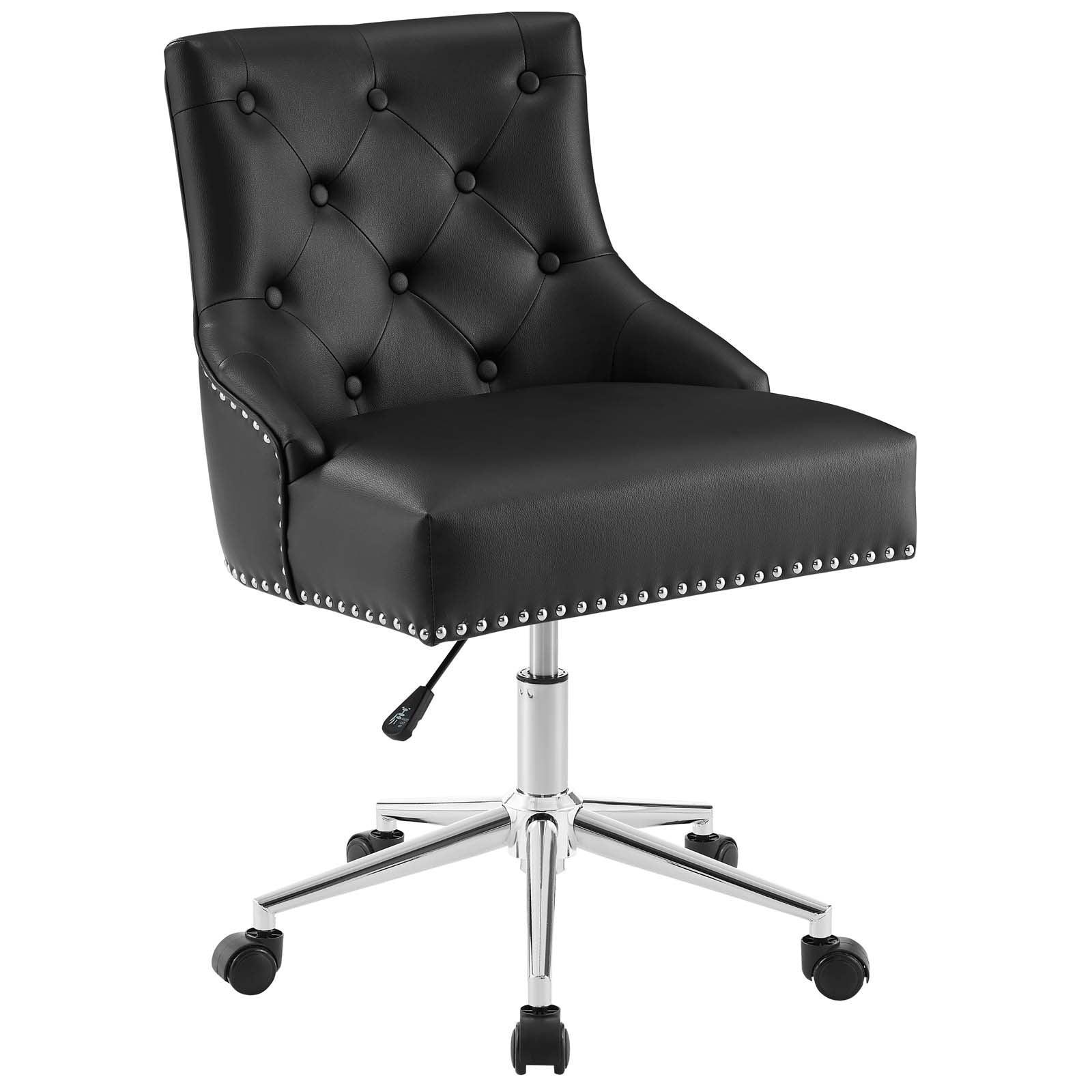 Modway Regent Tufted Button Swivel Faux Leather Office Chair FredCo