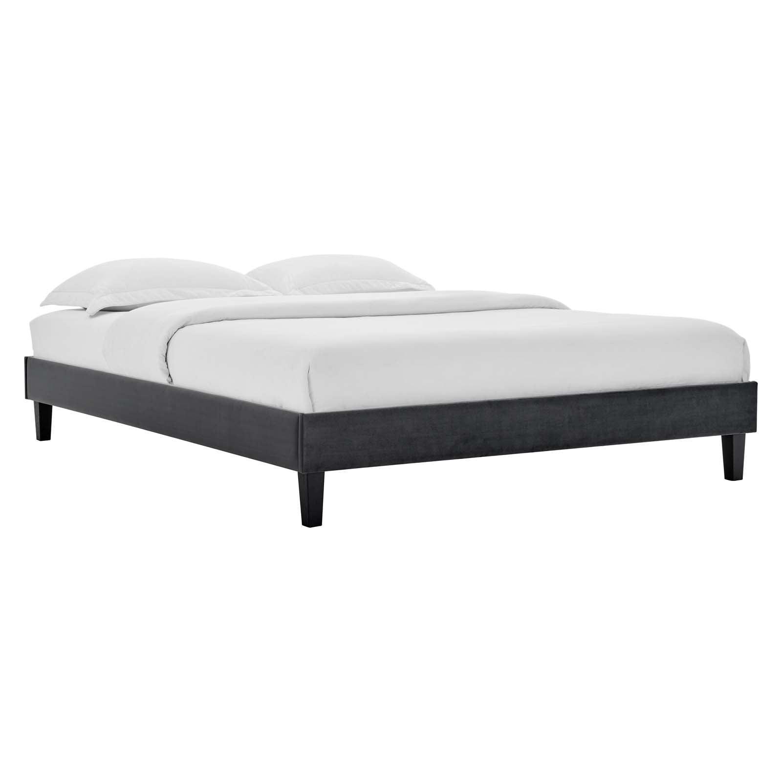 Modway Reign King Performance Velvet Platform Bed Frame FredCo