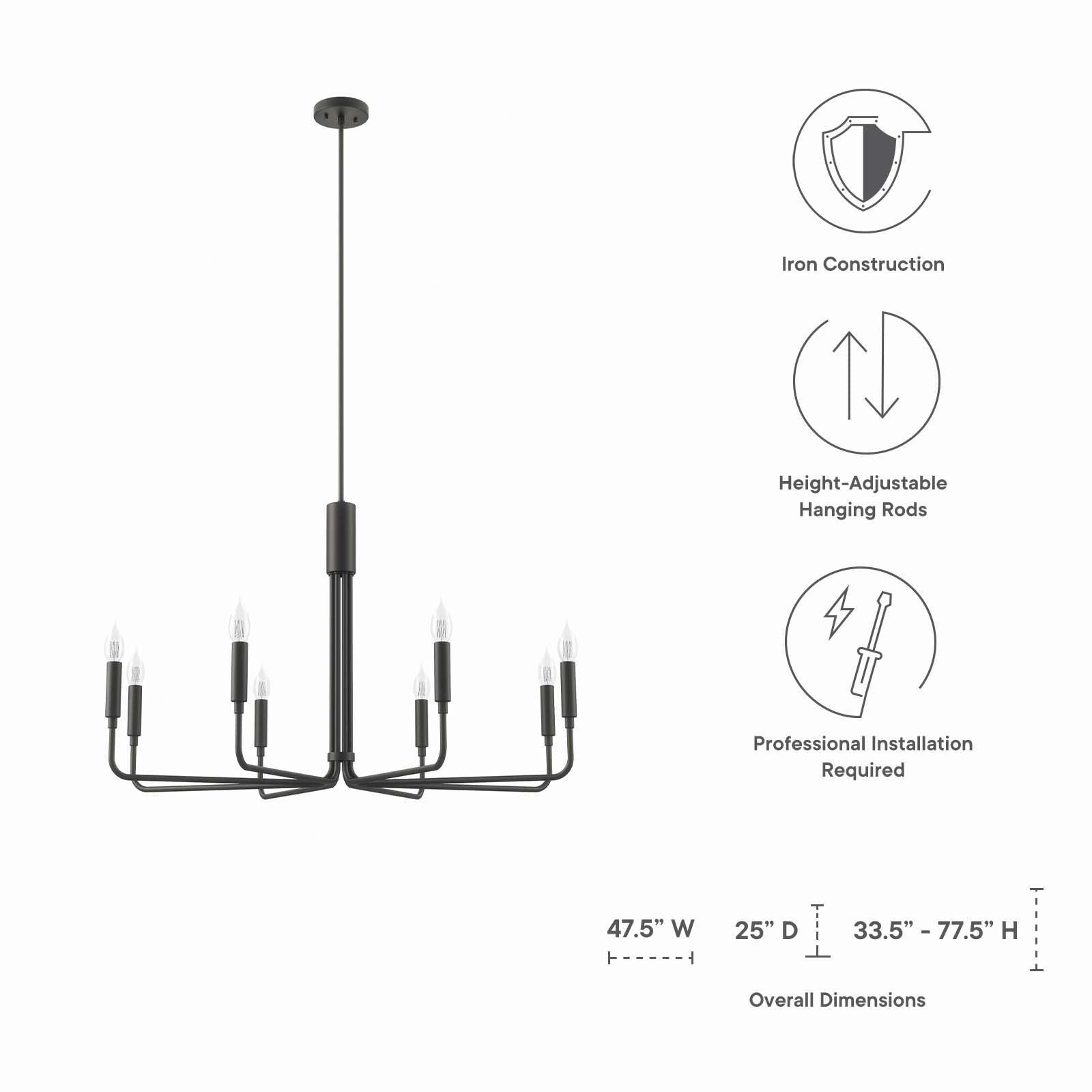 Modway Rekindle 8-Light Chandelier FredCo