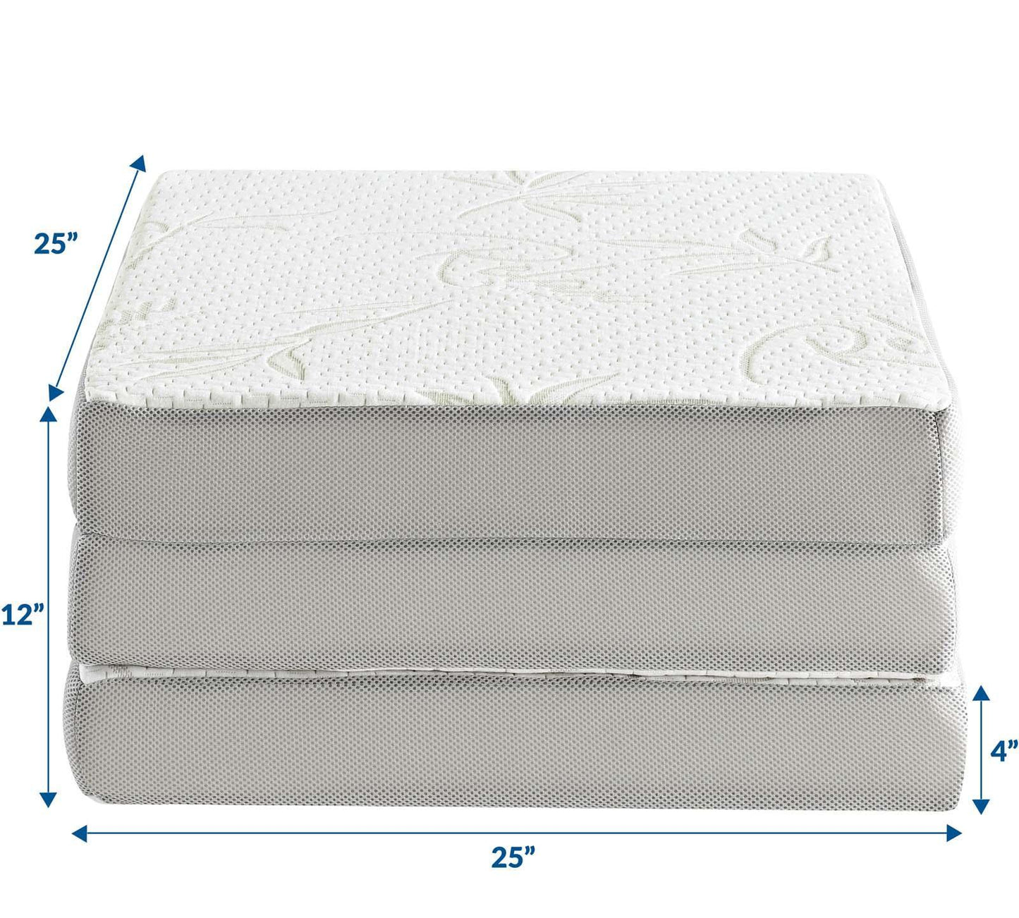 Modway Relax 25 x 75 x 4 Tri-Fold Mattress Topper FredCo