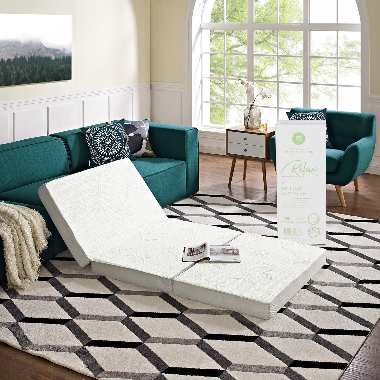 Modway Relax 25 x 75 x 4 Tri-Fold Mattress Topper FredCo
