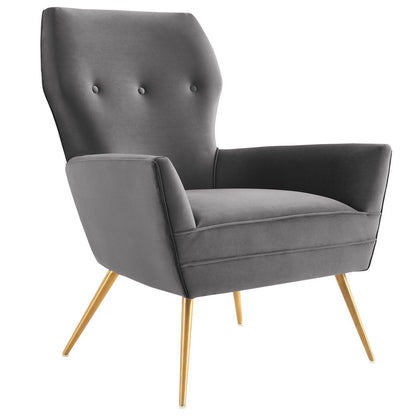 Modway Renata Button Tufted Performance Velvet Armchair FredCo