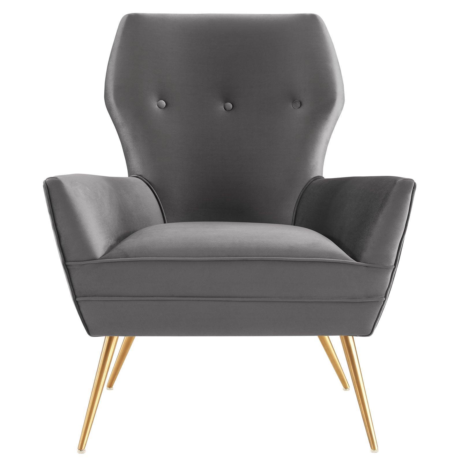 Modway Renata Button Tufted Performance Velvet Armchair FredCo