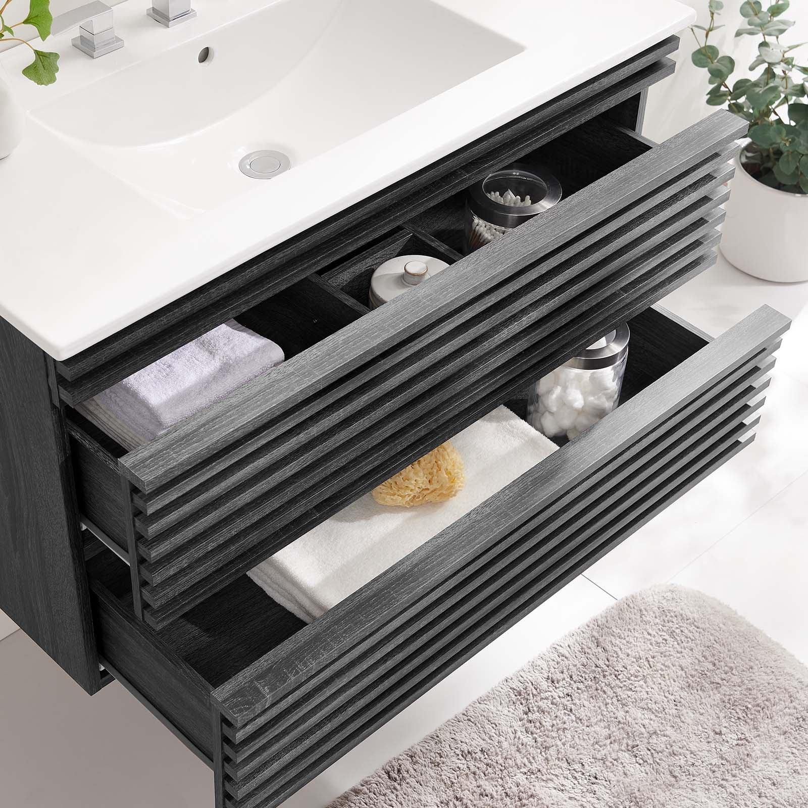 Modway Render 36" Wall-Mount Bathroom Vanity FredCo