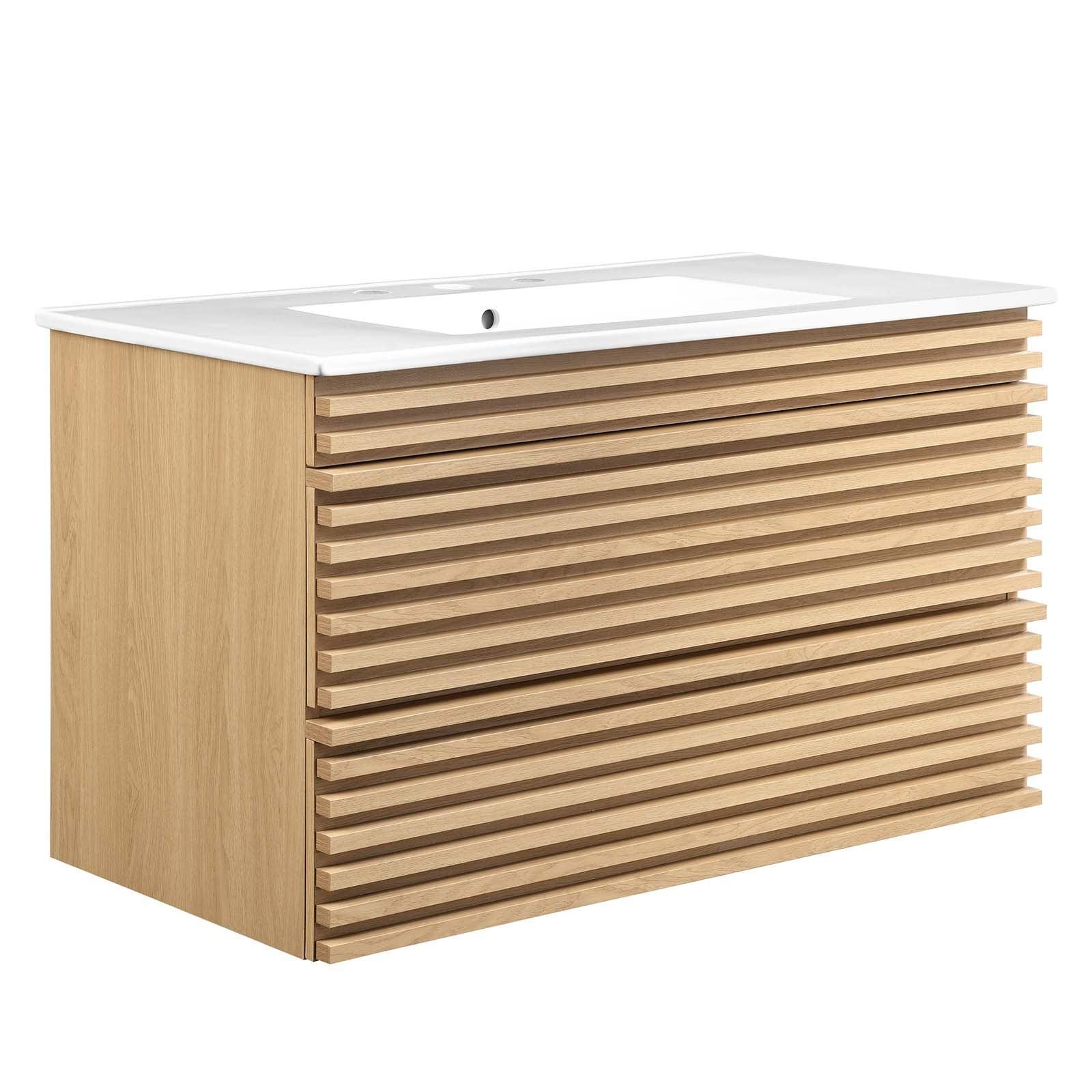 Modway Render 36" Wall-Mount Bathroom Vanity FredCo