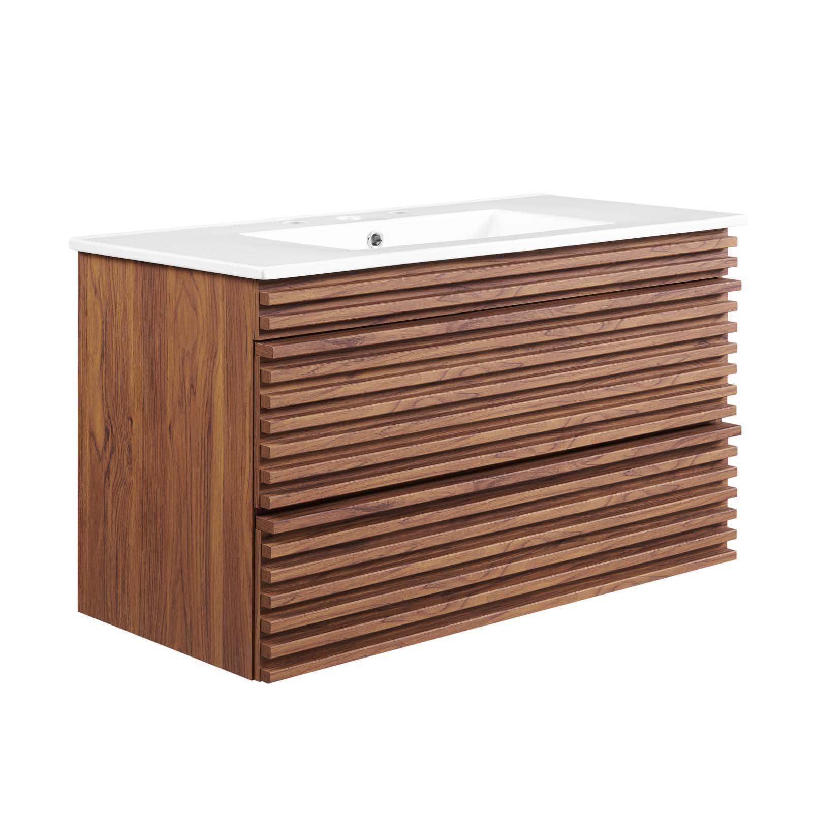 Modway Render 36" Wall-Mount Bathroom Vanity FredCo