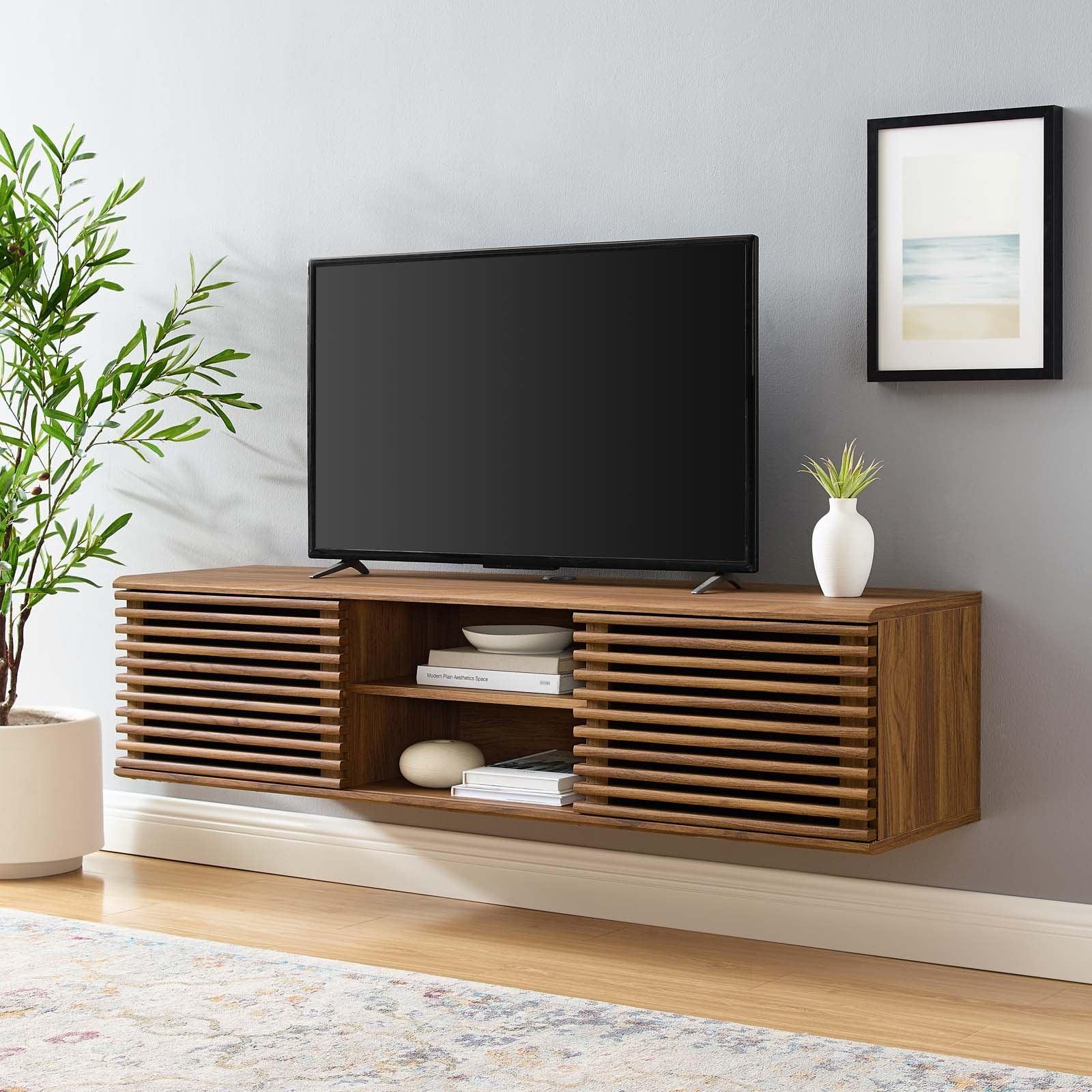 Modway Render 60" Wall-Mount Media Console TV Stand FredCo
