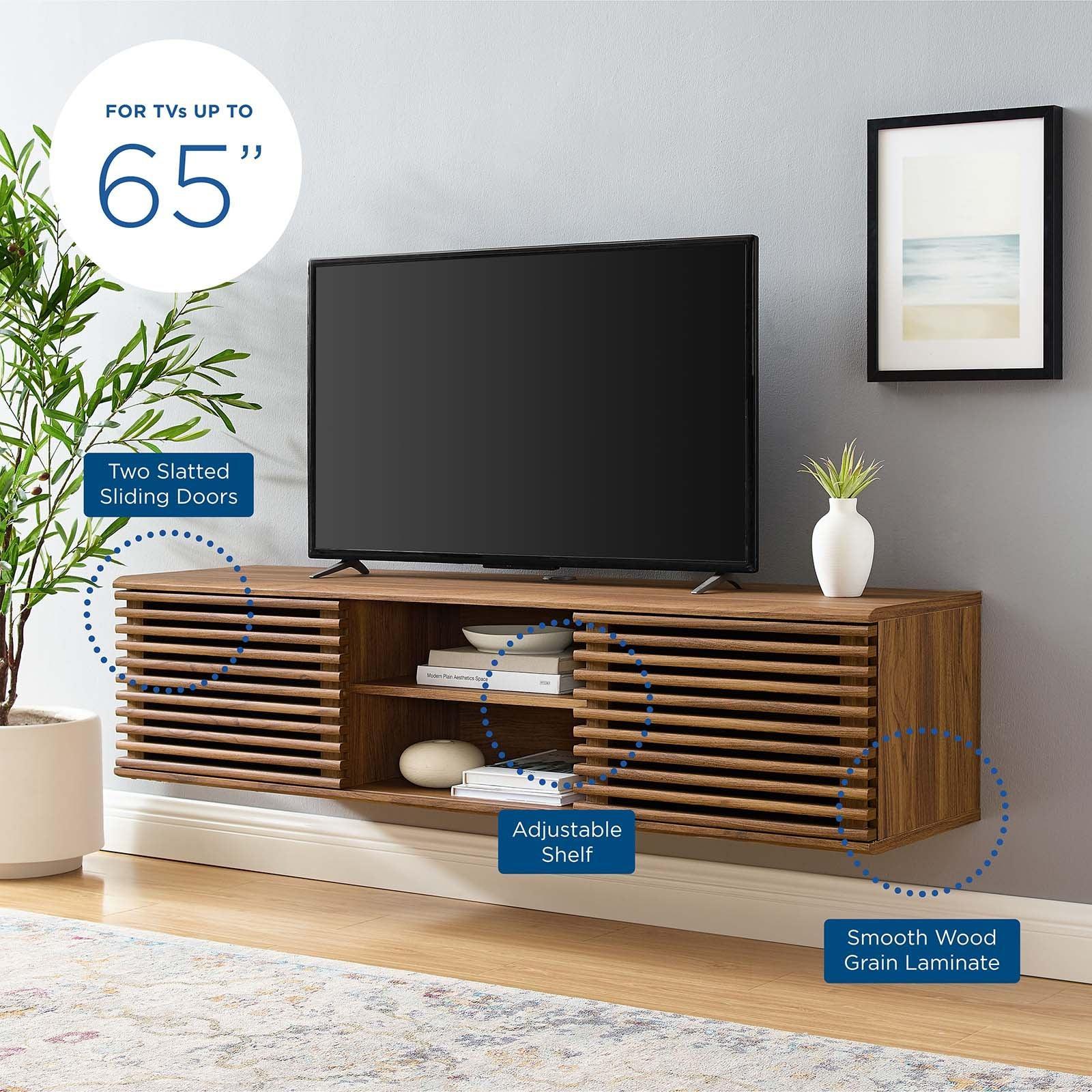 Modway Render 60" Wall-Mount Media Console TV Stand FredCo