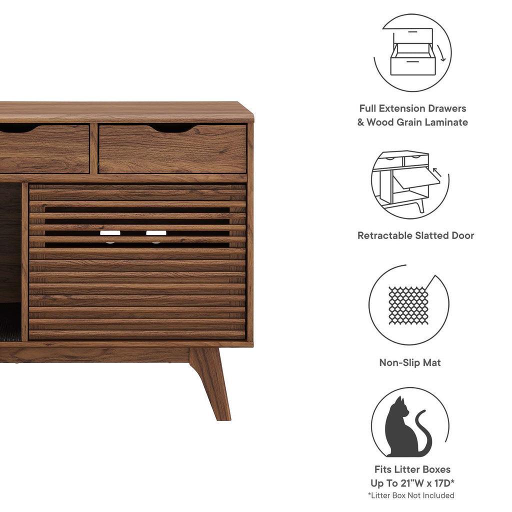 Modway Render Cat Cabinet Walnut & Oak FredCo